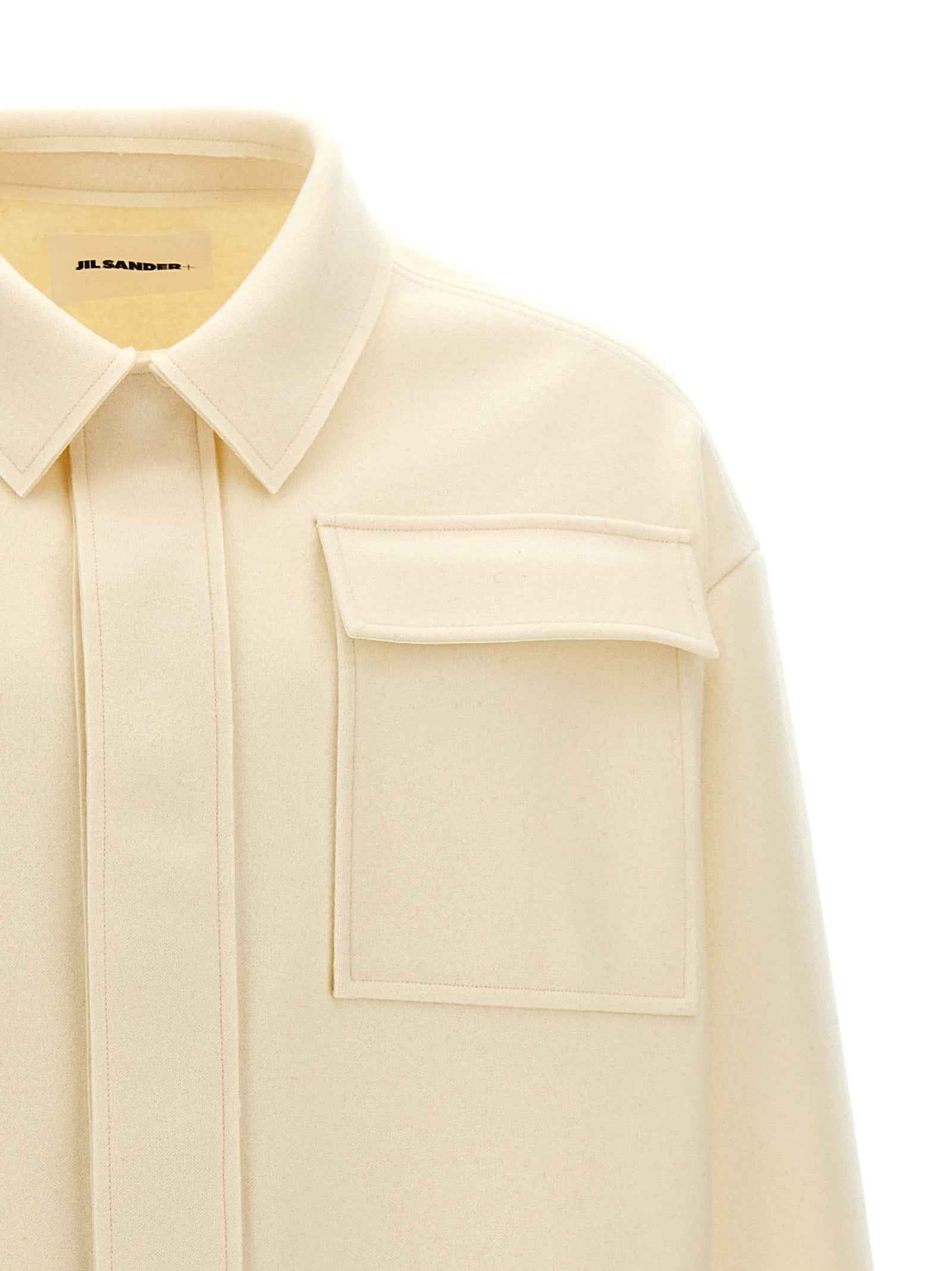 Jil Sander White Wool Blouse