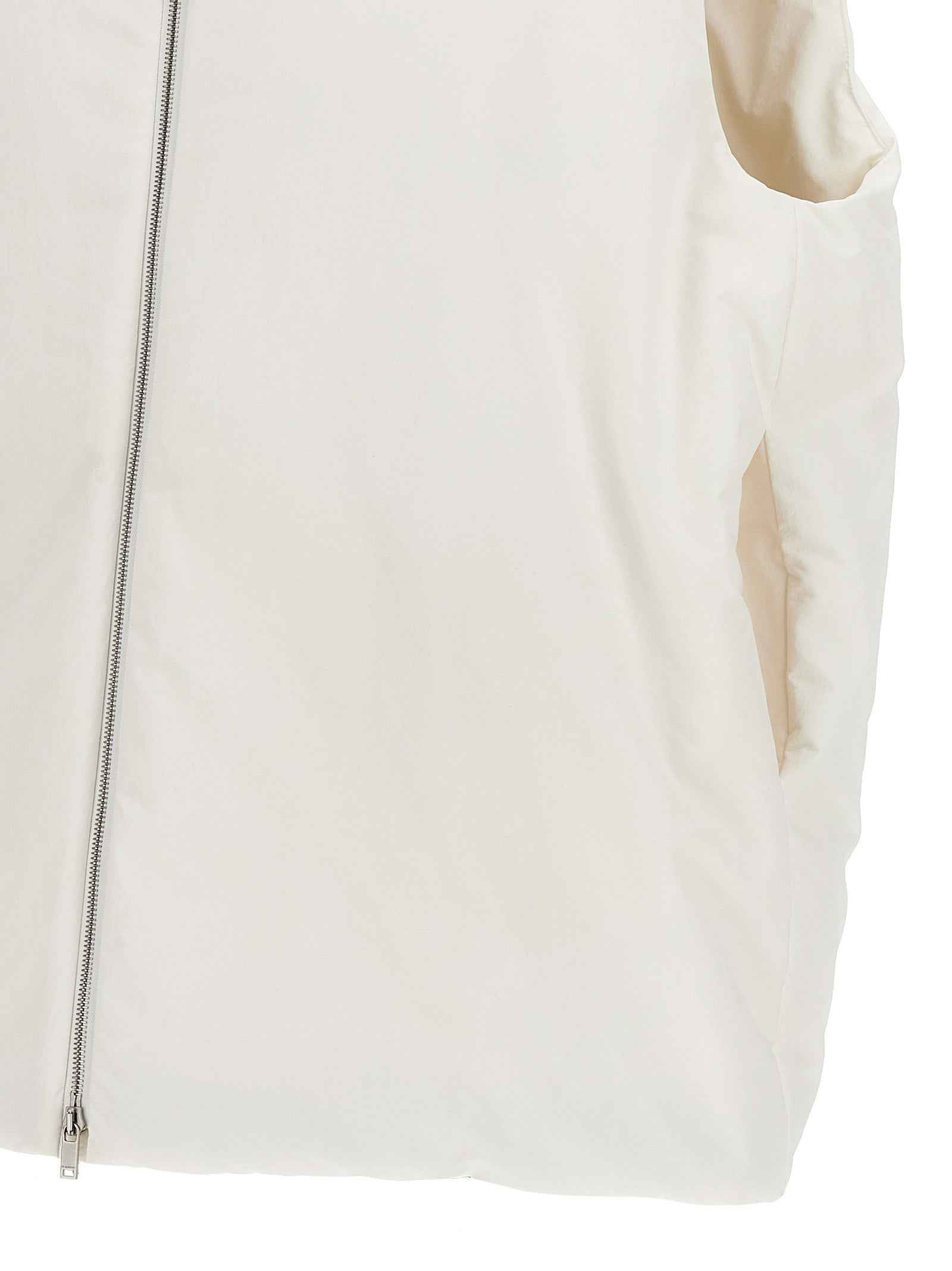 Jil Sander White Polyester Sleeveless Jacket
