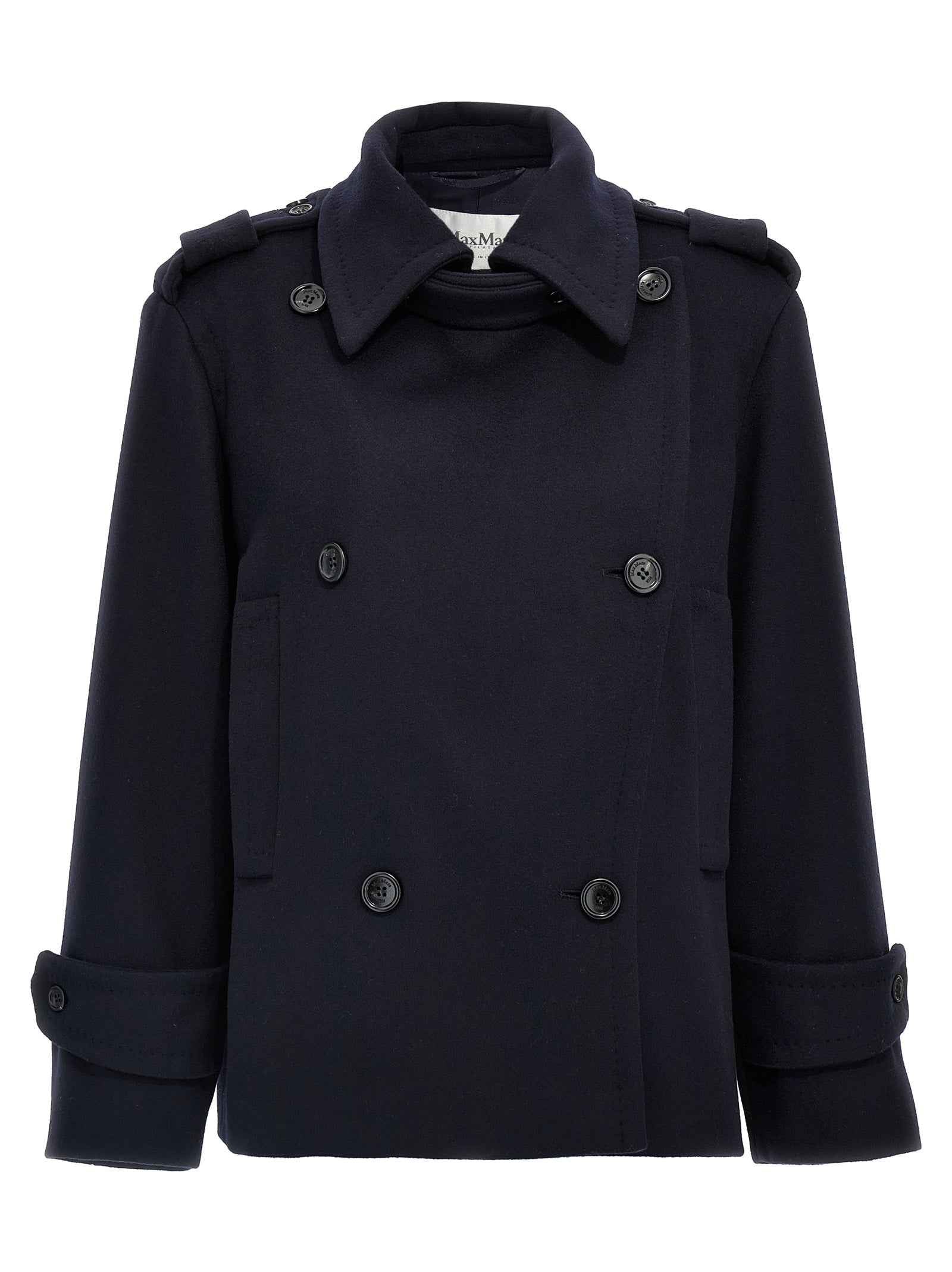Max Mara Blue Virgin Wool Coat