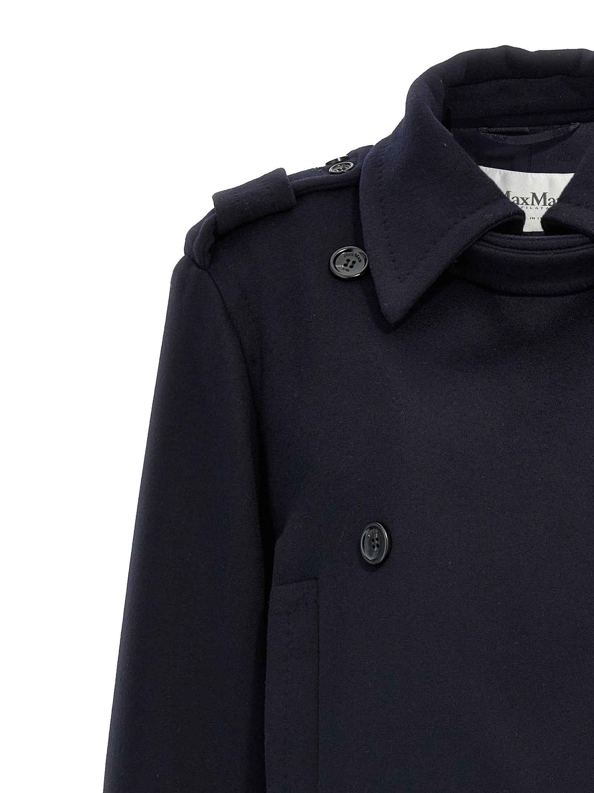 Max Mara Blue Virgin Wool Coat