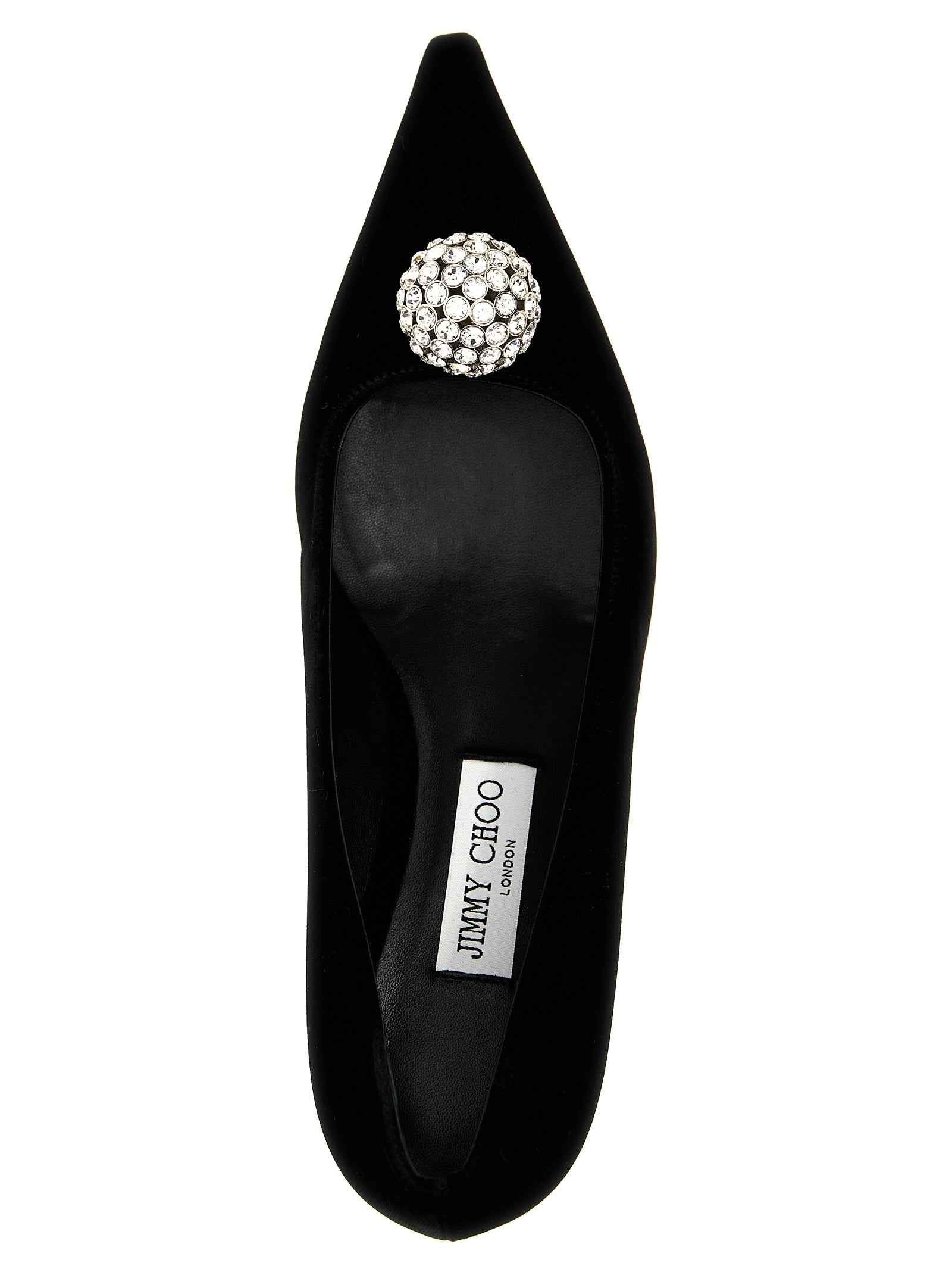 Jimmy Choo Black Textile Mid Heel Pumps