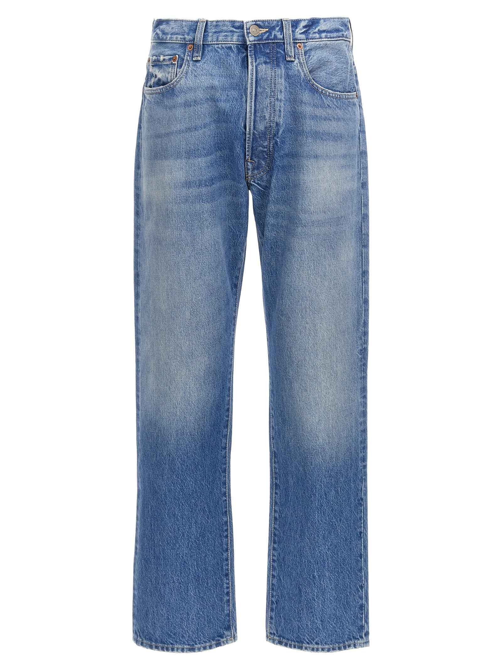 Valentino Garavani Blue Cotton Straight-Leg Jeans
