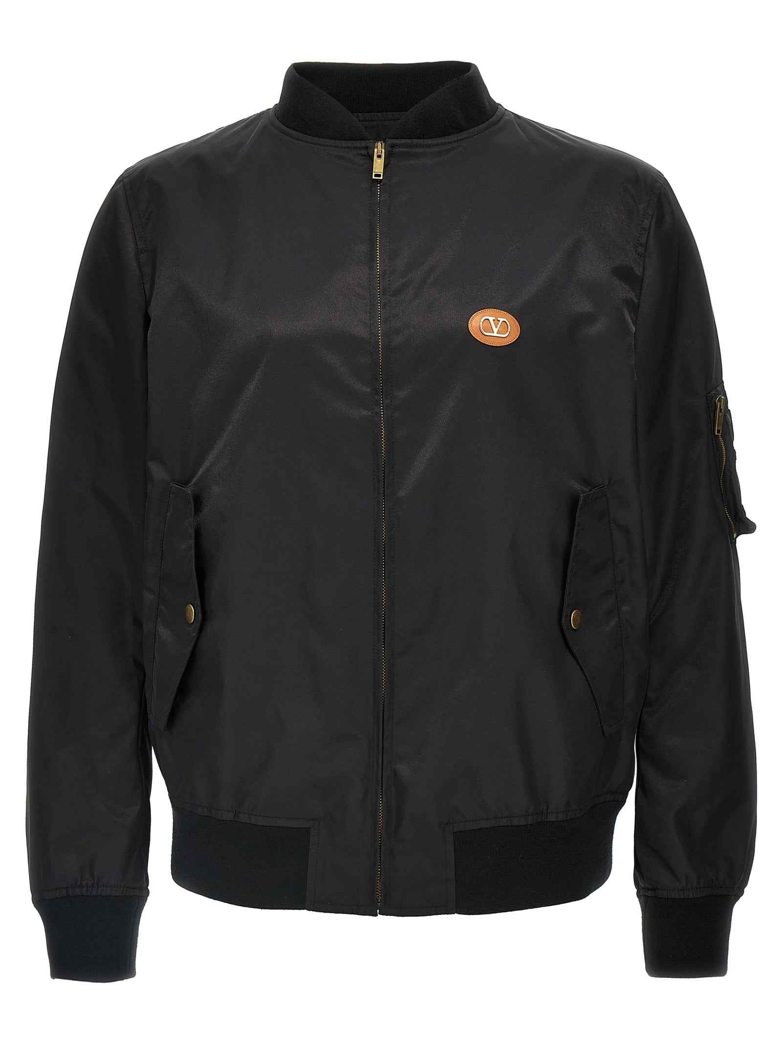 Valentino Garavani Black Polyamide Bomber