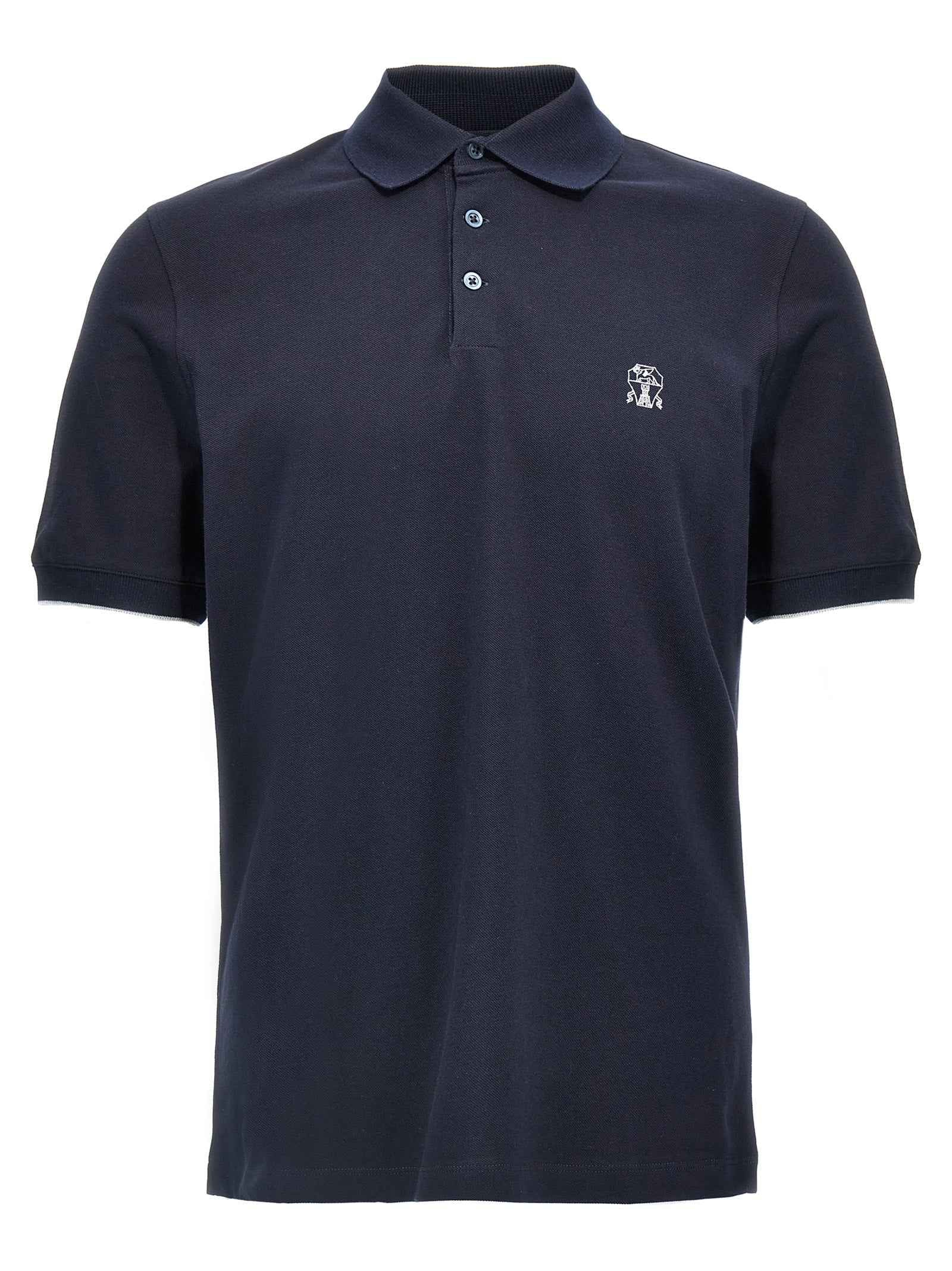 Brunello Cucinelli Blue Cotton Polo Shirt