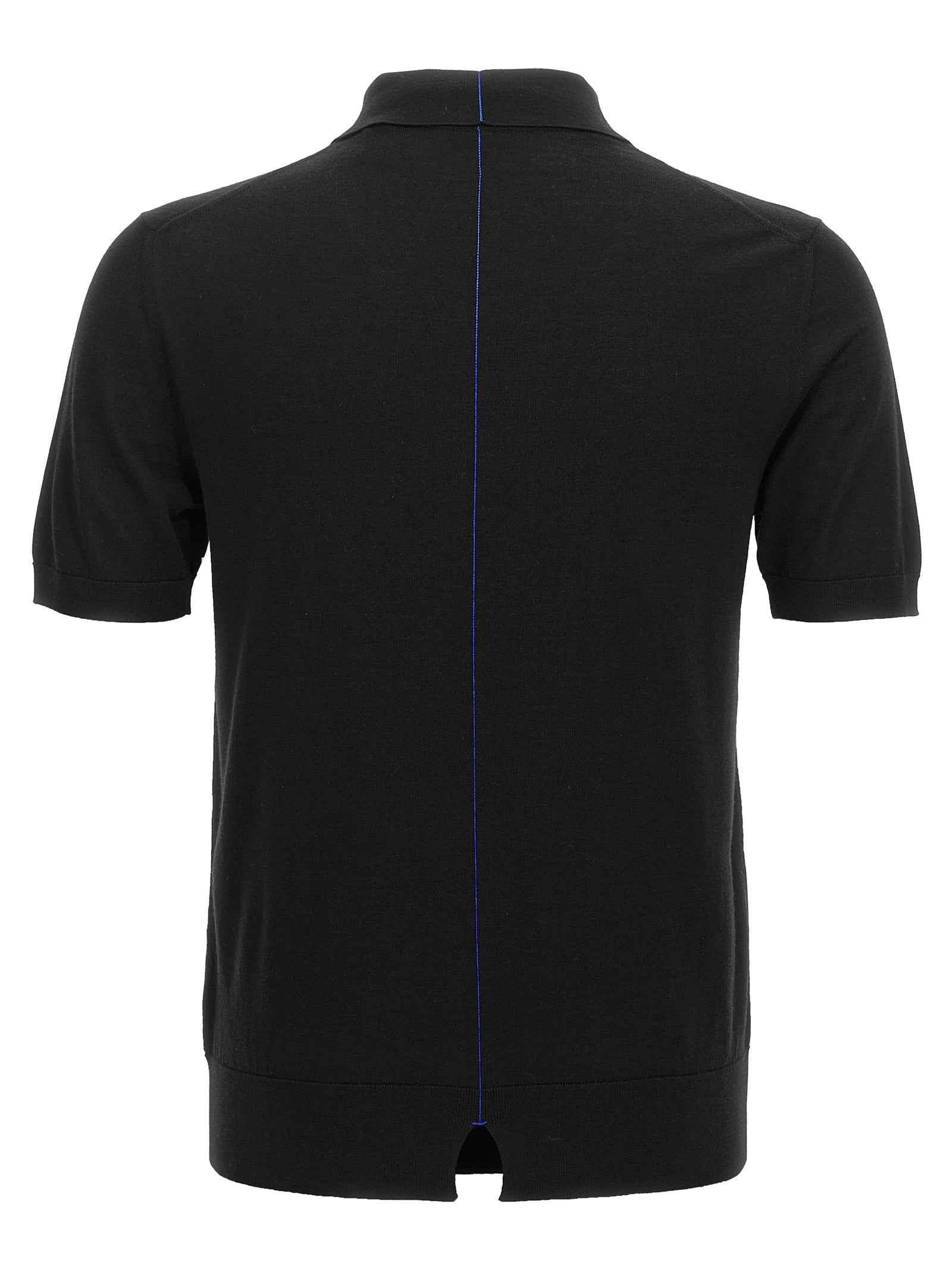 Burberry Black Wool Polo Shirt