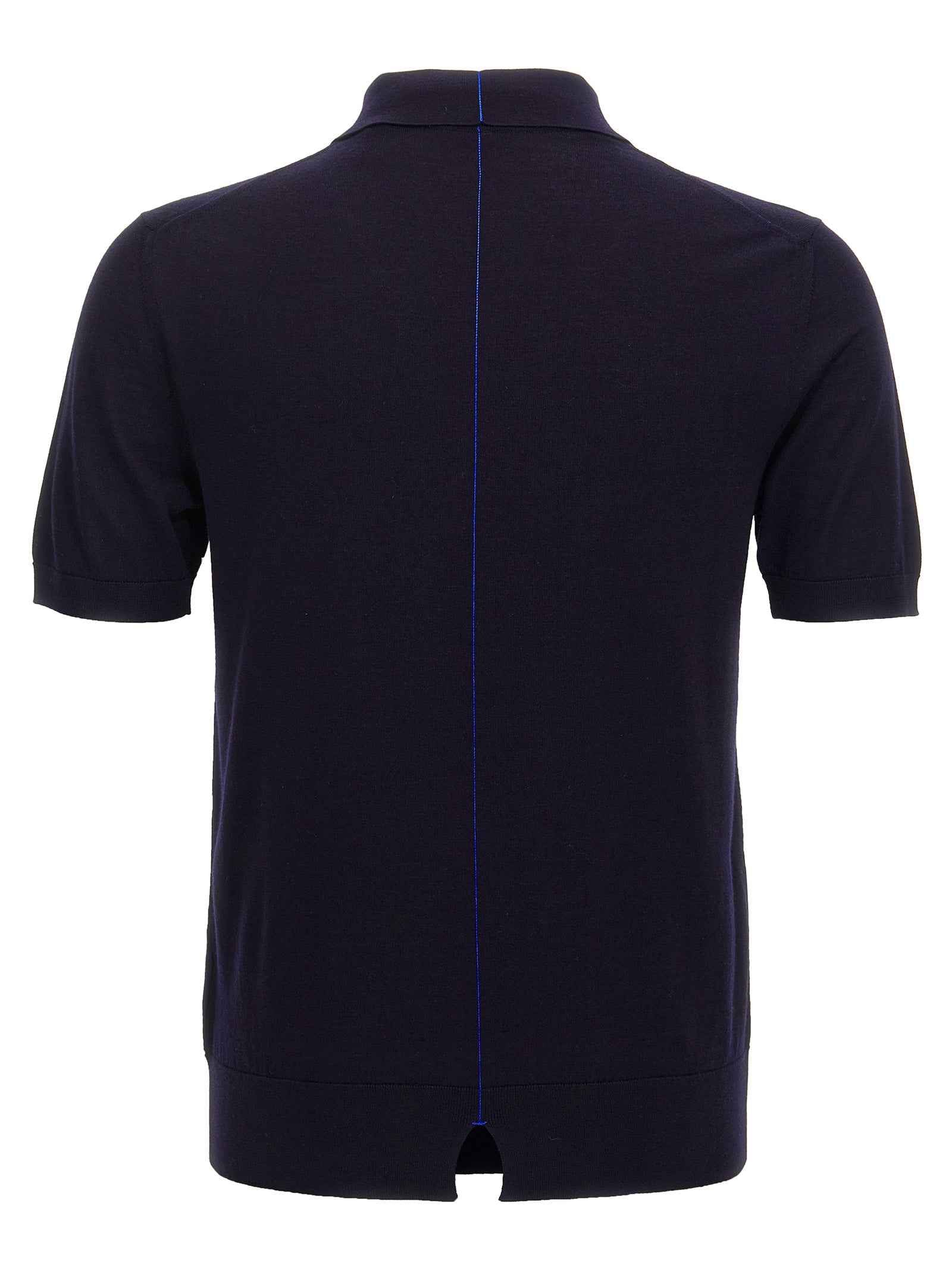 Burberry Blue Wool Polo Shirt