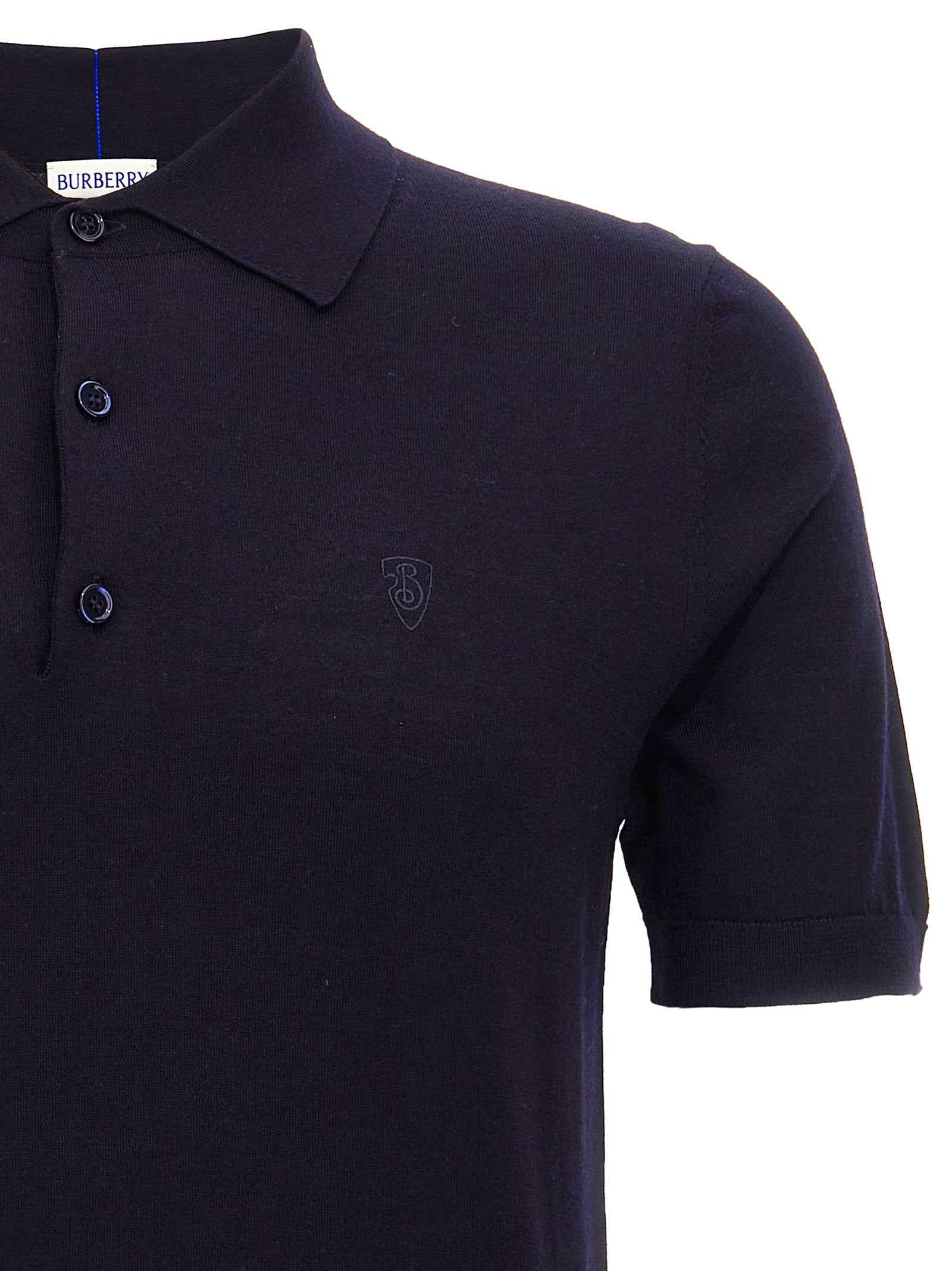 Burberry Blue Wool Polo Shirt