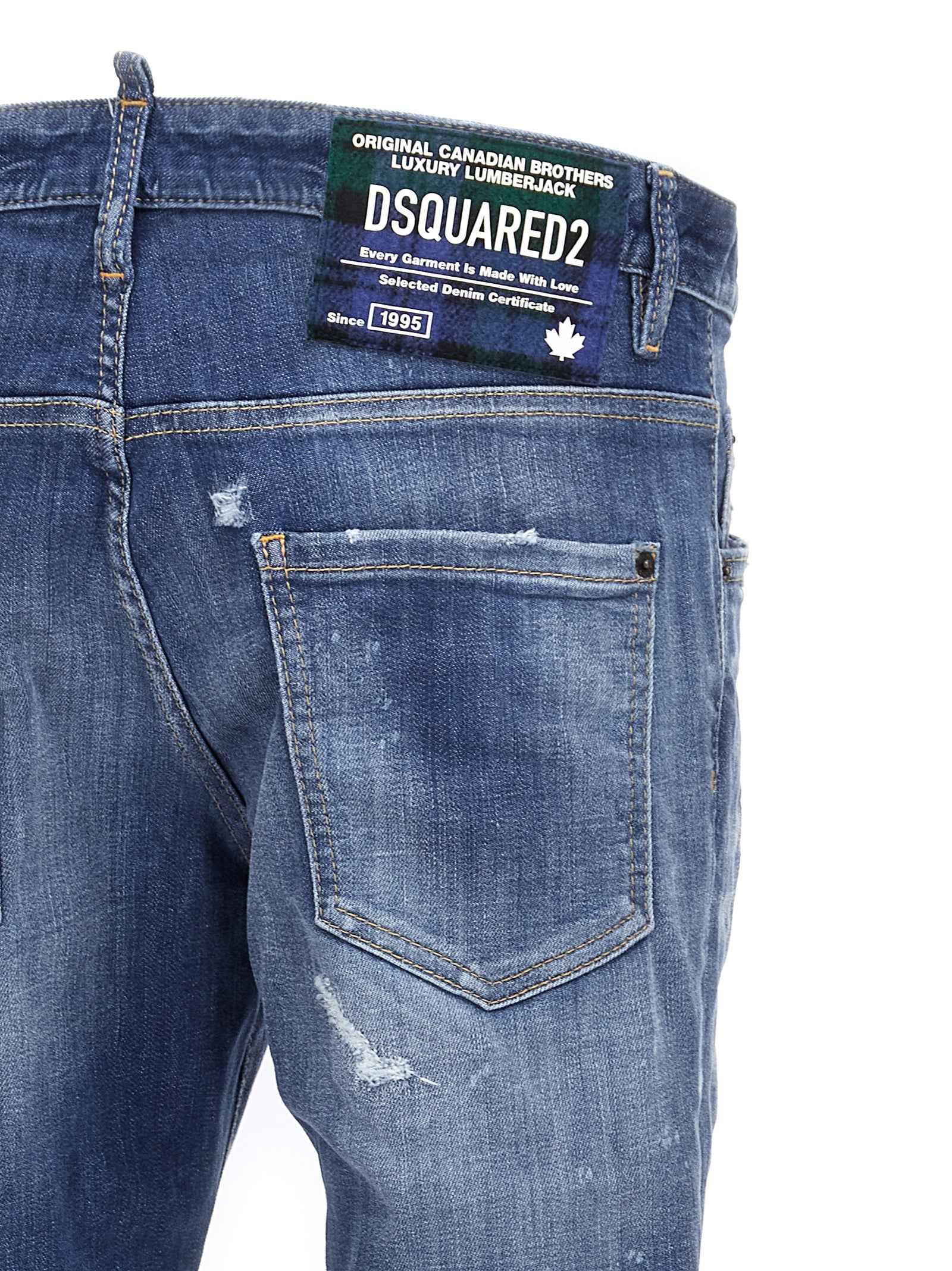 Dsquared² Blue Cotton Straight-Leg Jeans