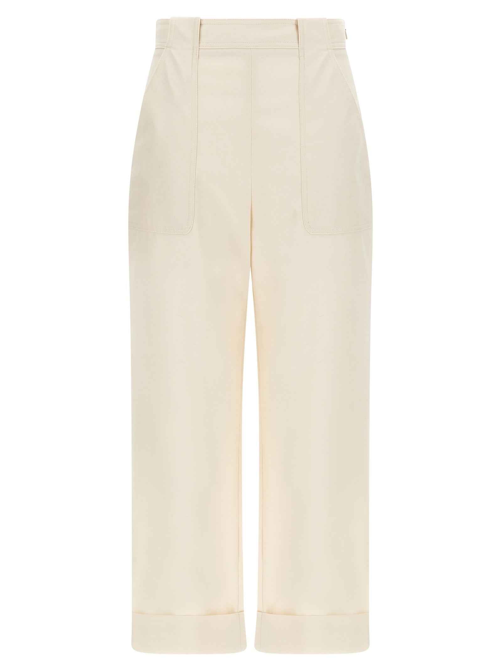 Max Mara White Cotton Casual Pants