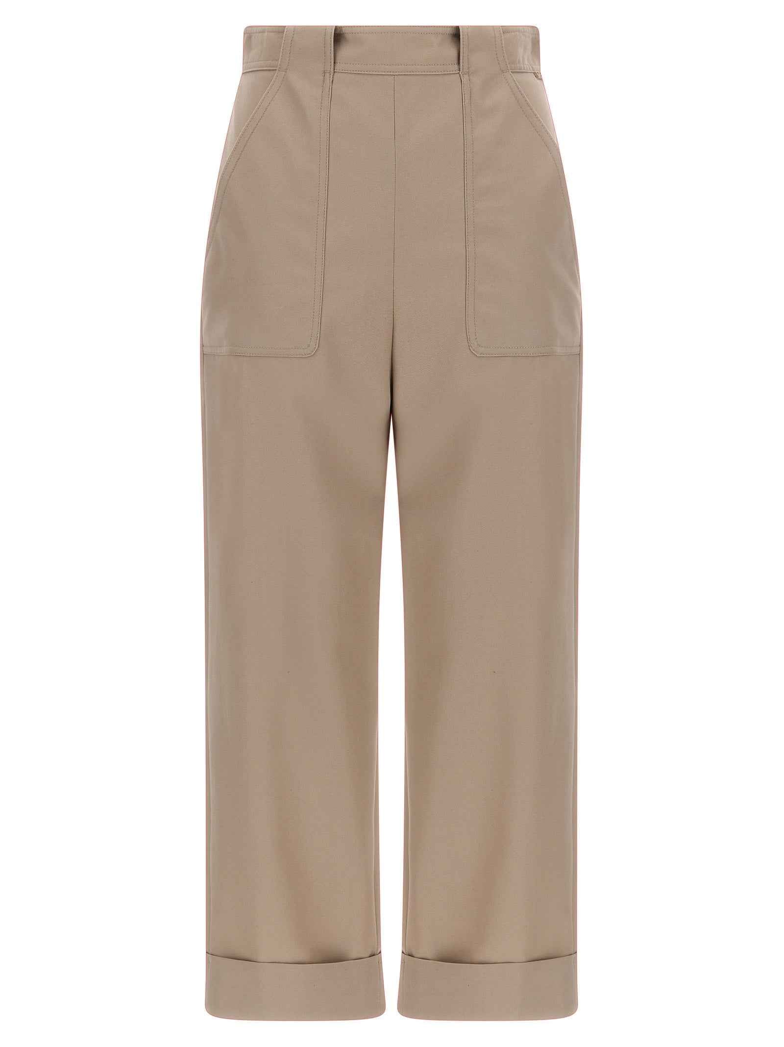 Max Mara Beige Cotton Casual Pants