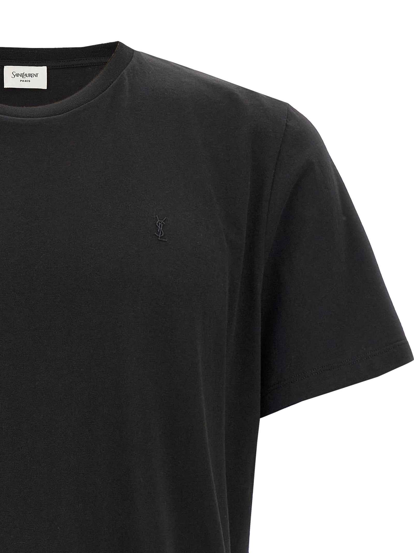 Saint Laurent Black Cotton T-Shirt