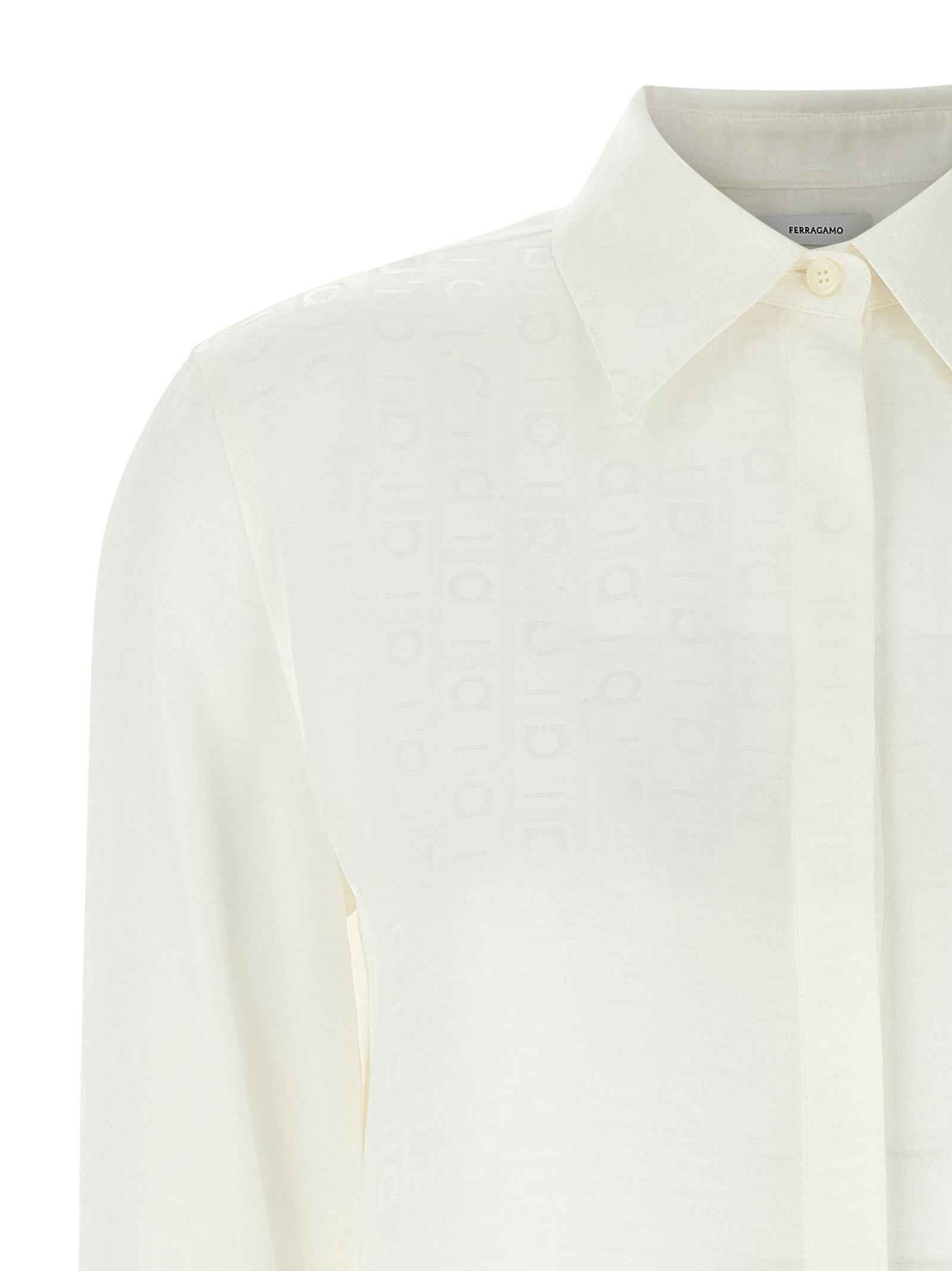 Ferragamo White Silk Blouse