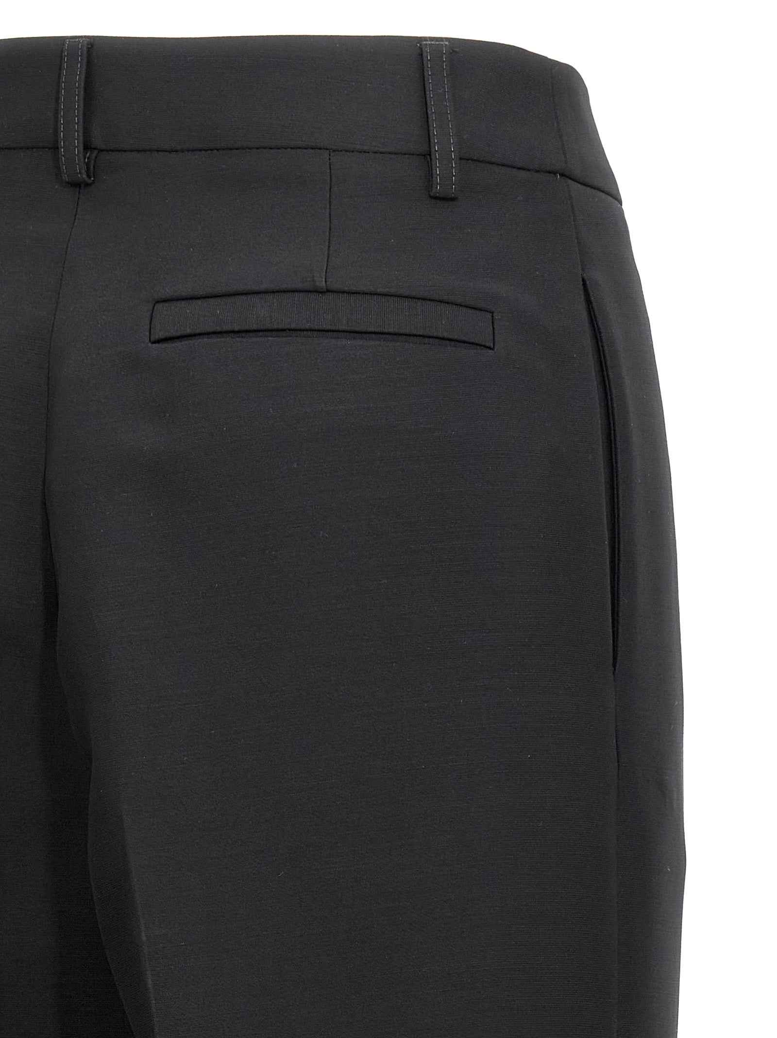 Ferragamo Black Viscose Dress Pants