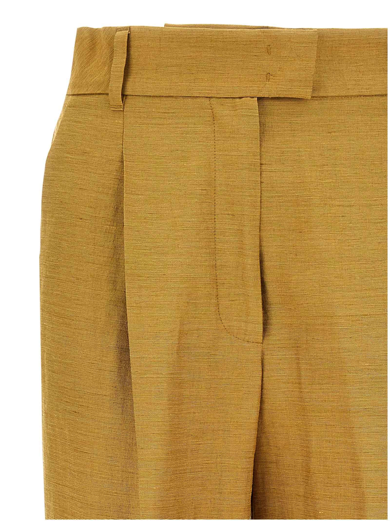 Max Mara Gold Fluorofiber Dress Pants