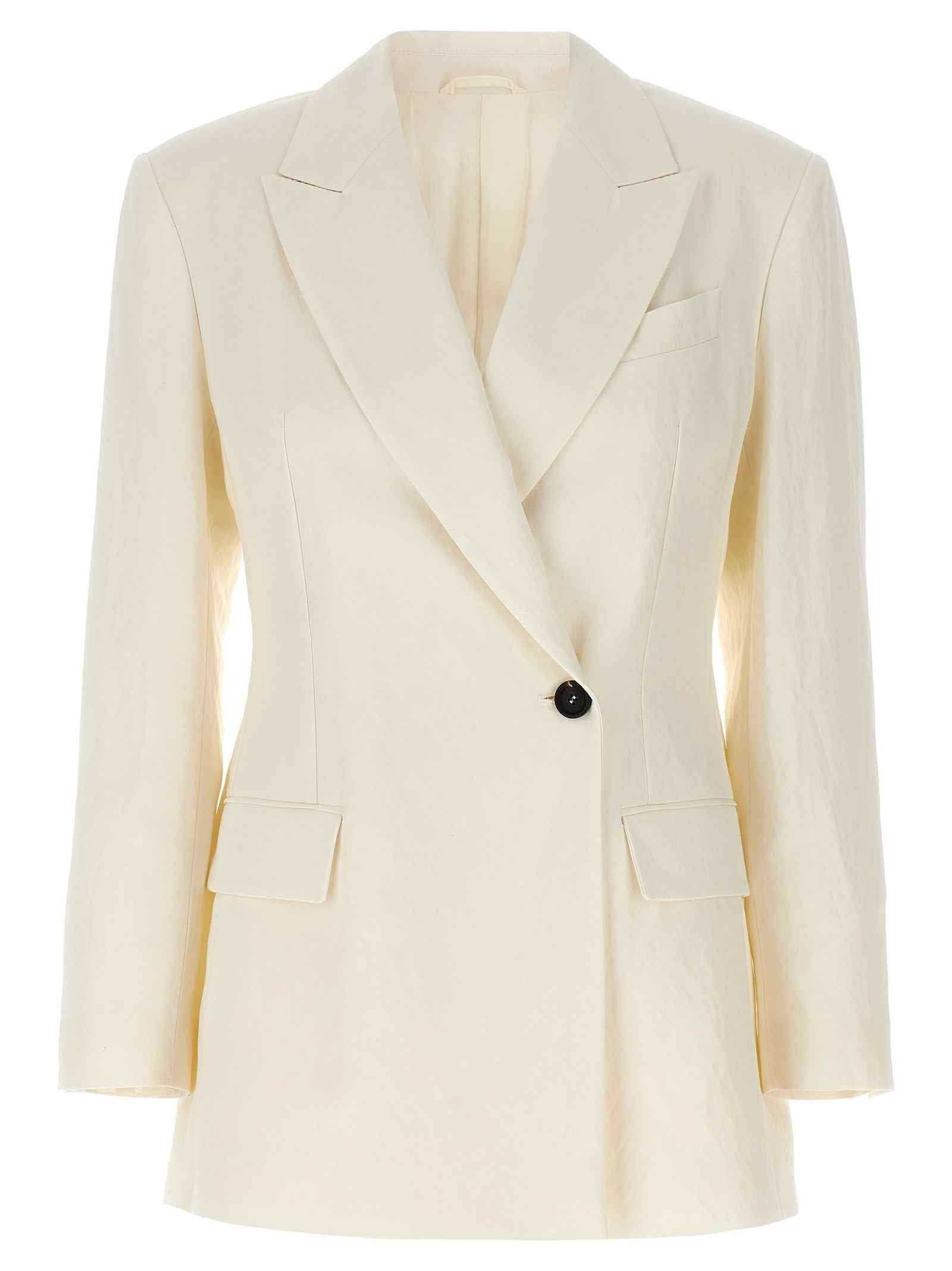 Brunello Cucinelli White Straw Blazer