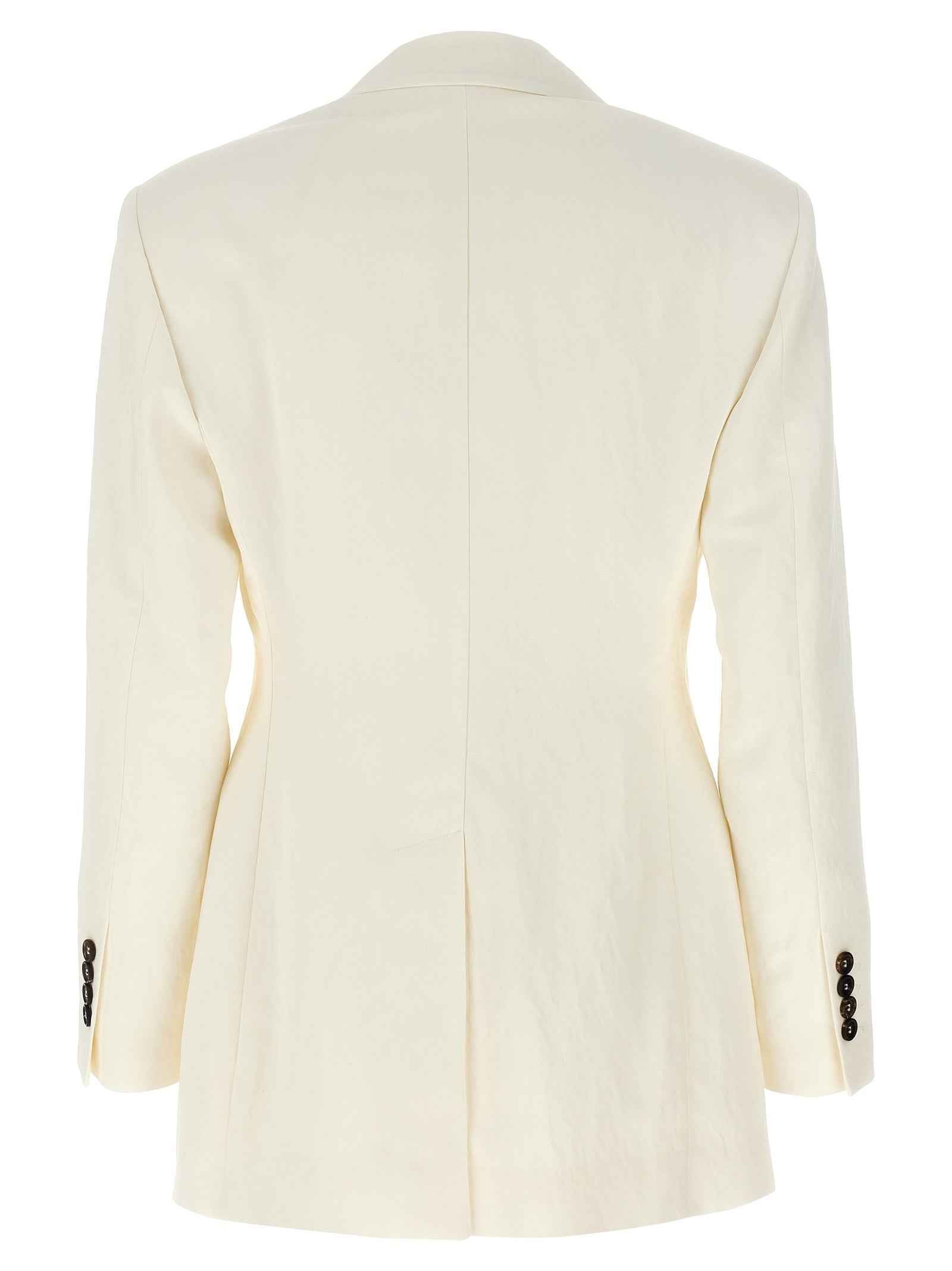 Brunello Cucinelli White Straw Blazer