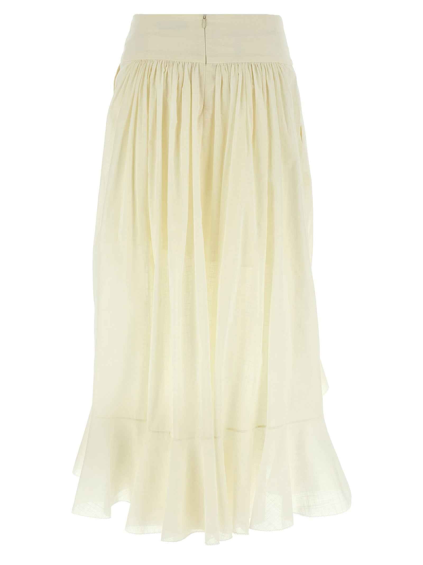 Zimmermann White Cotton Mini Skirt