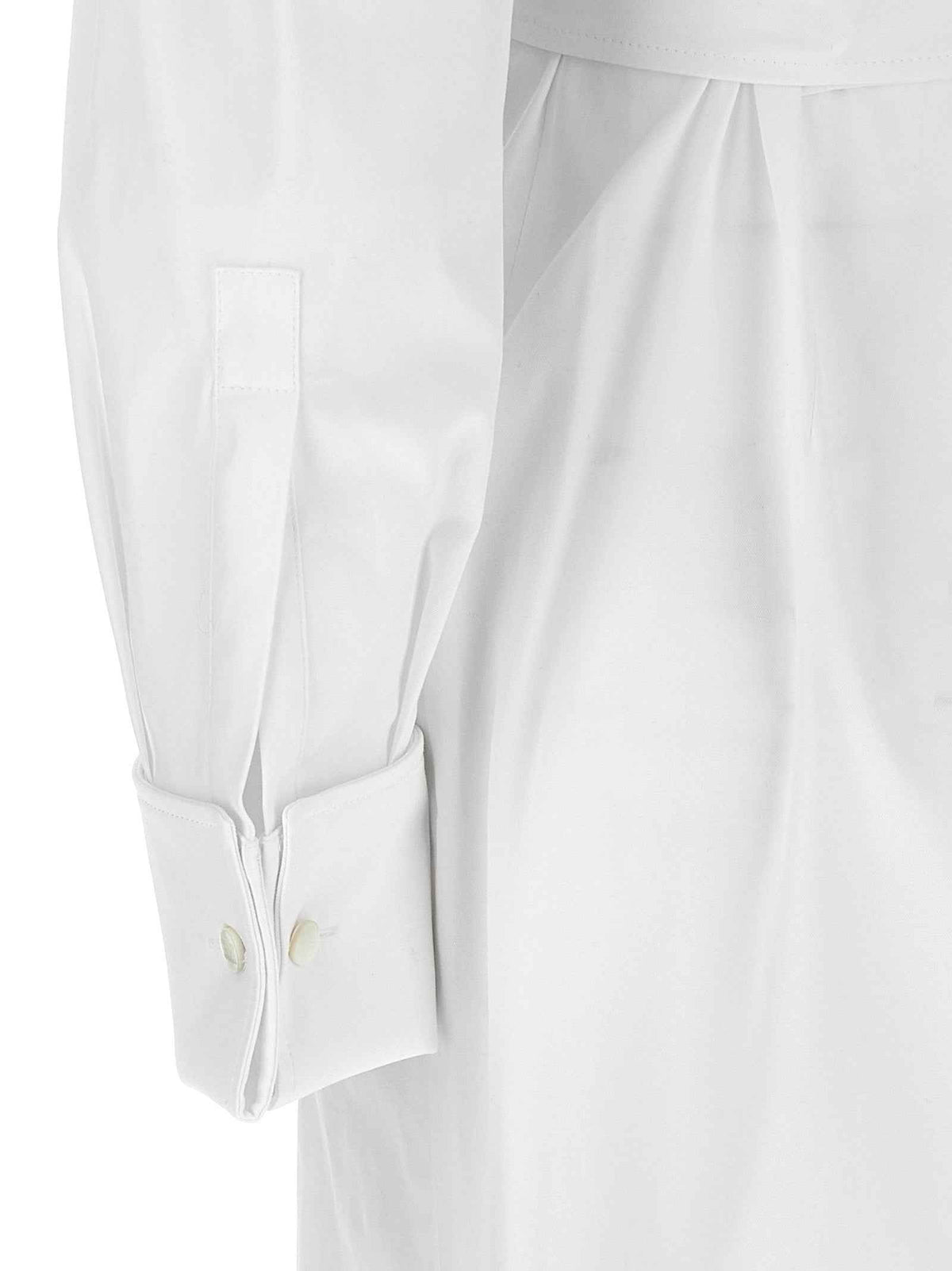 Max Mara White Cotton Long Dress