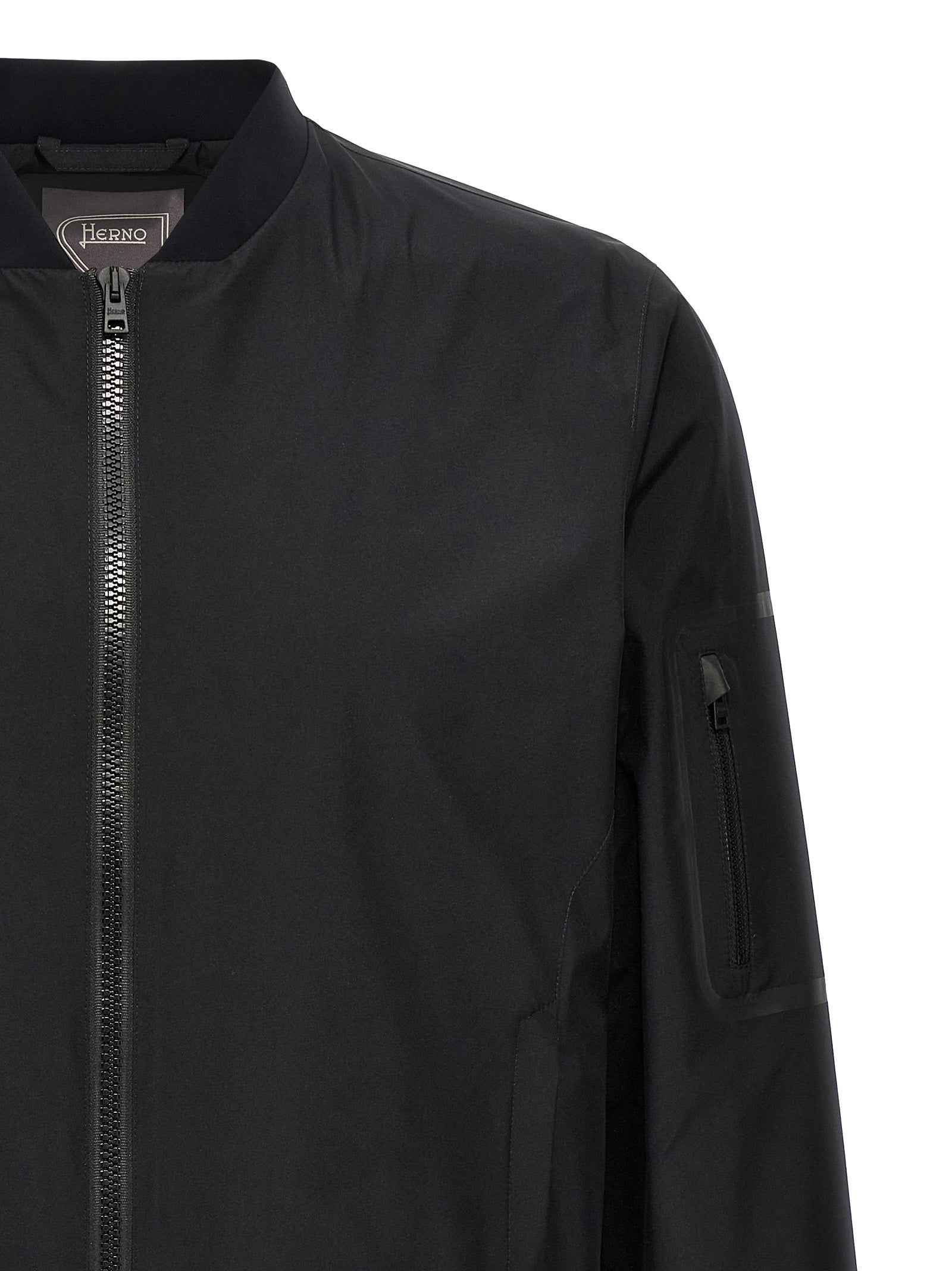 Herno Black Polyester Bomber