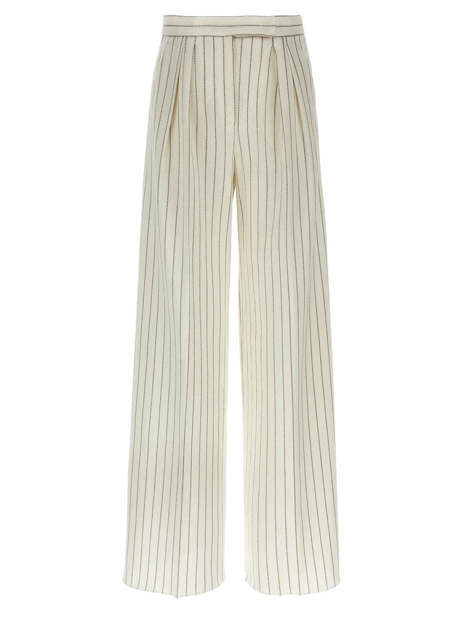 Max Mara White Cotton Casual Pants