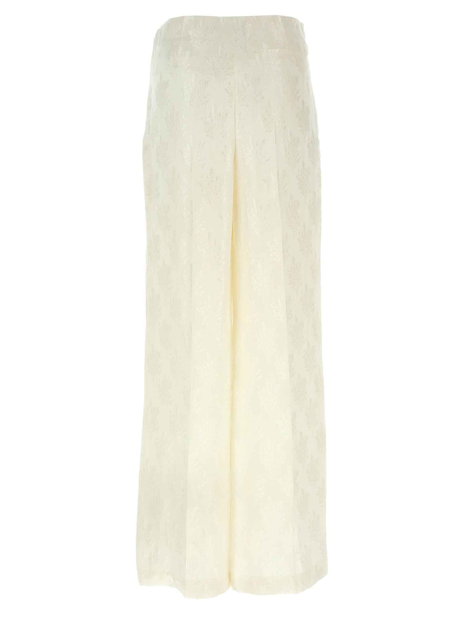 Fendi White Silk Casual Pants