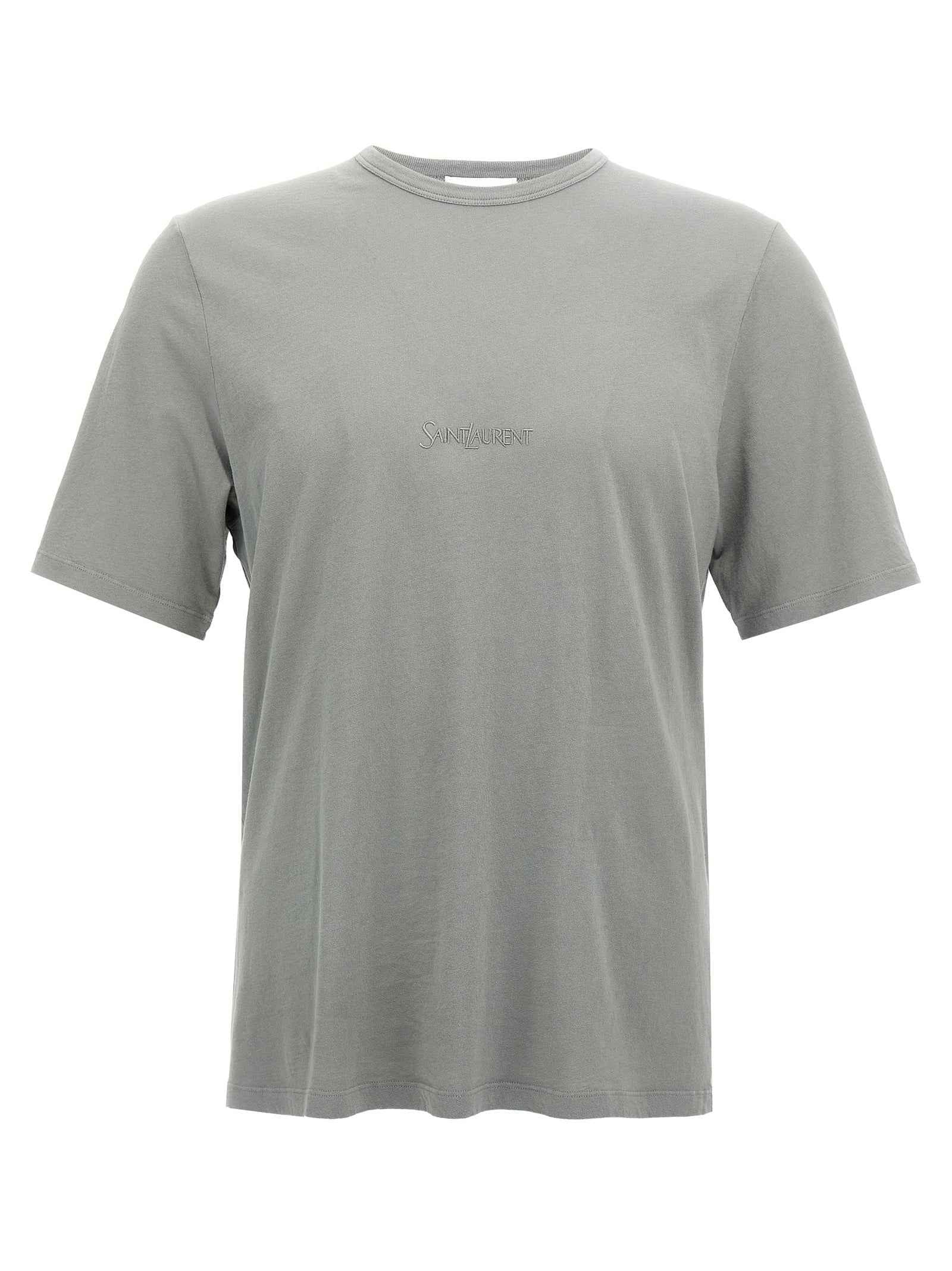 Saint Laurent Gray Cotton T-Shirt