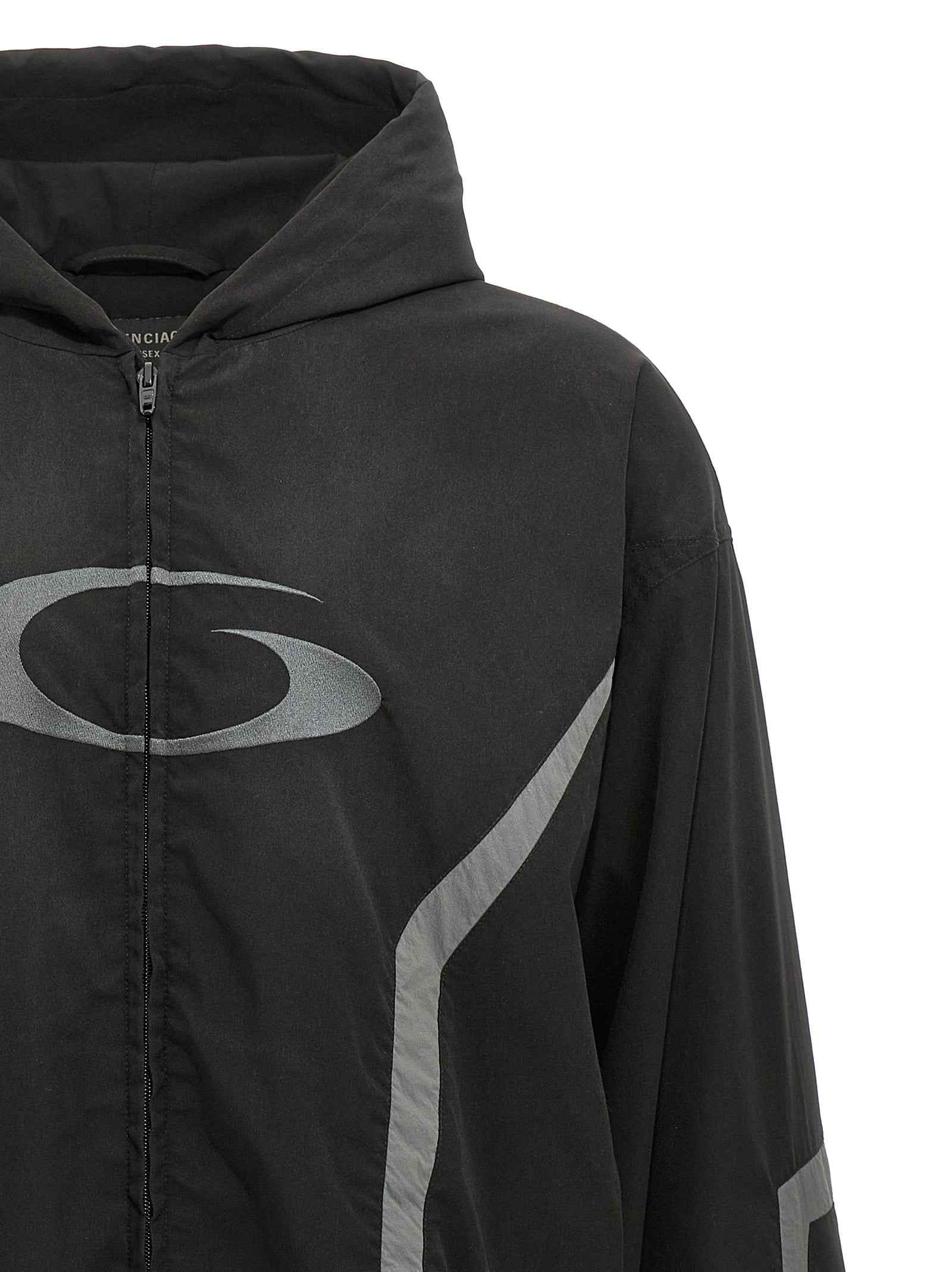 Balenciaga Black Polyester Shell Jacket