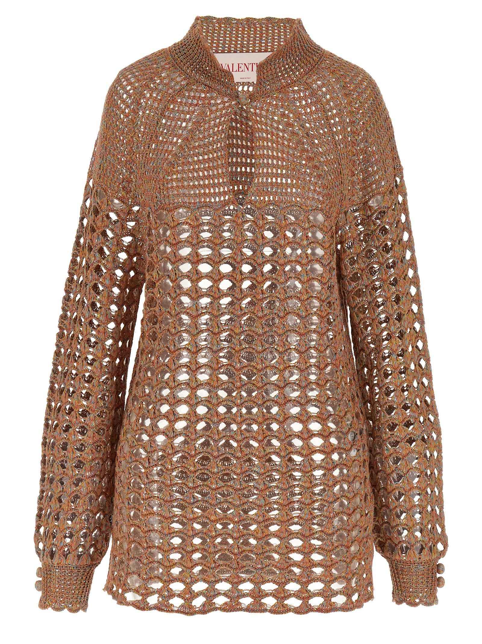 Valentino Garavani Multicolor Linen Cardigan
