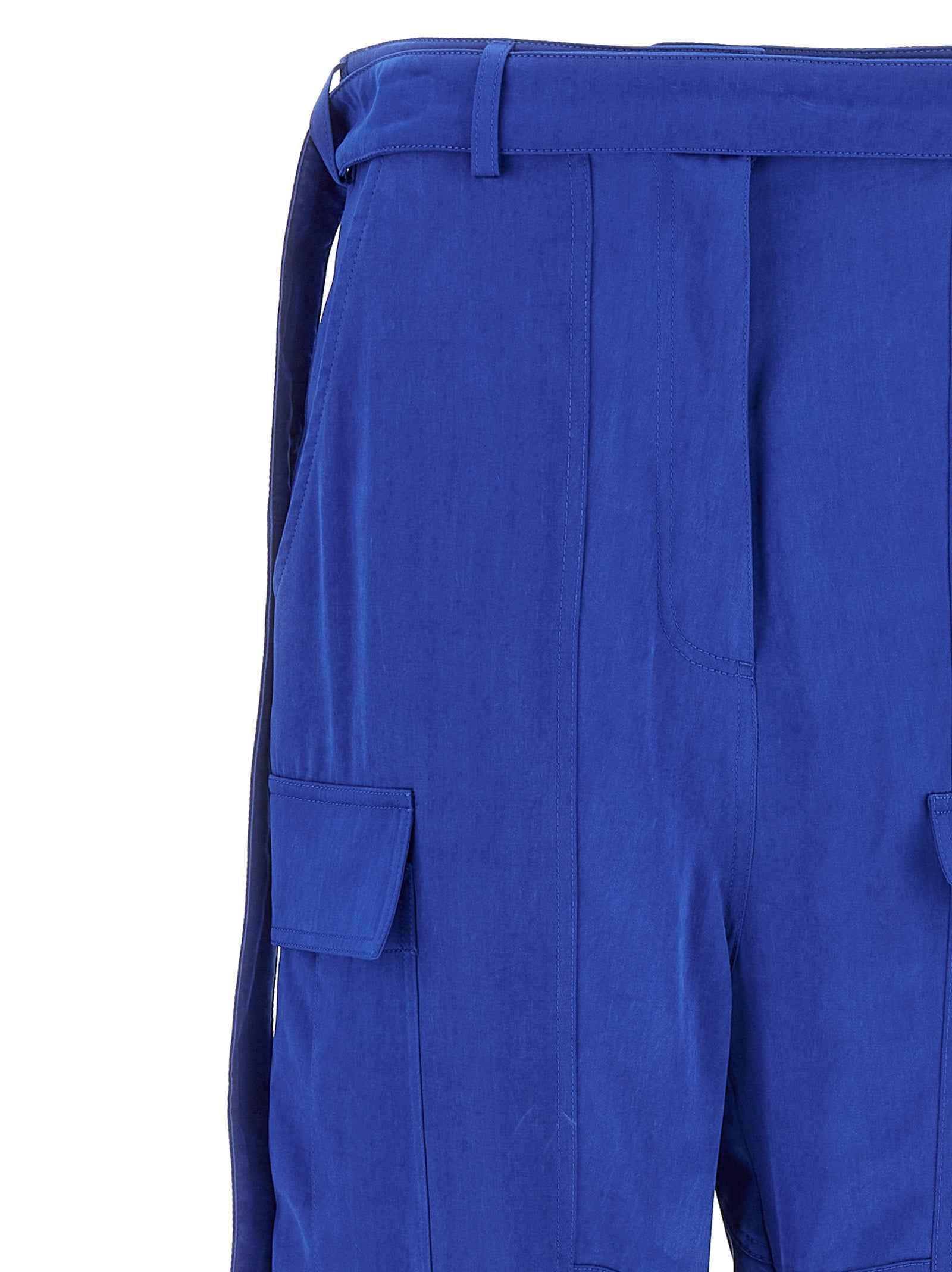 Ferragamo Blue Lyocell Cargo Pants