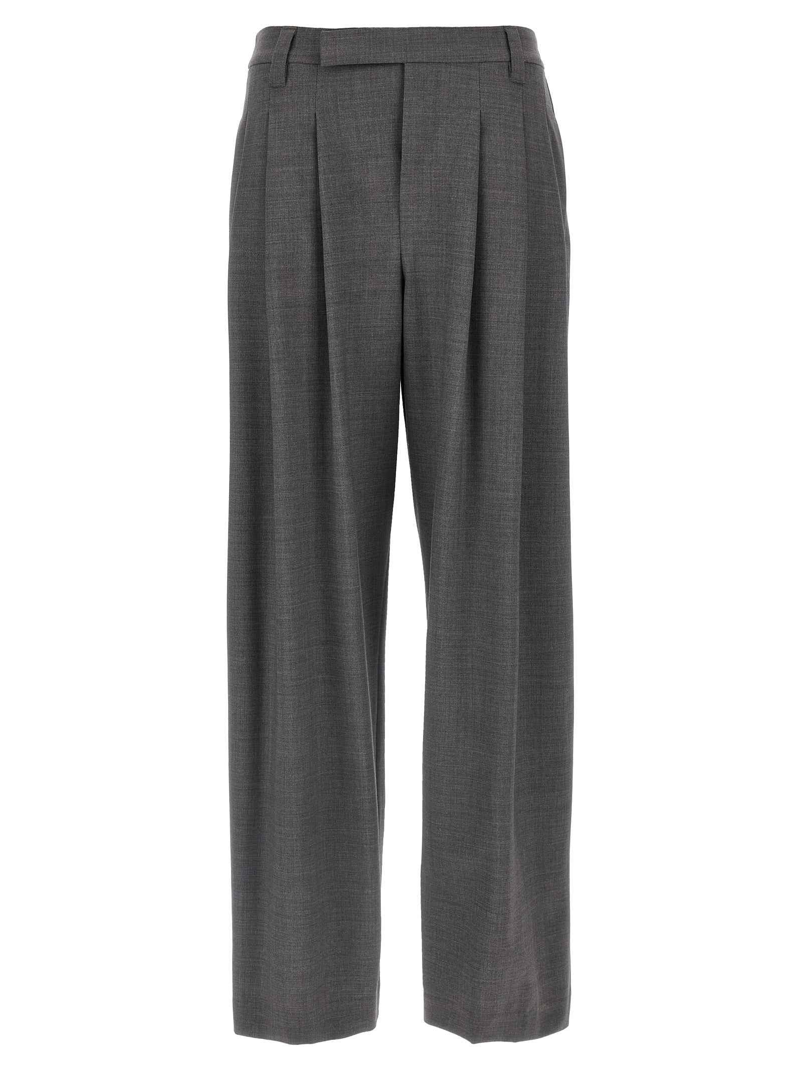 Brunello Cucinelli Gray Virgin Wool Casual Pants