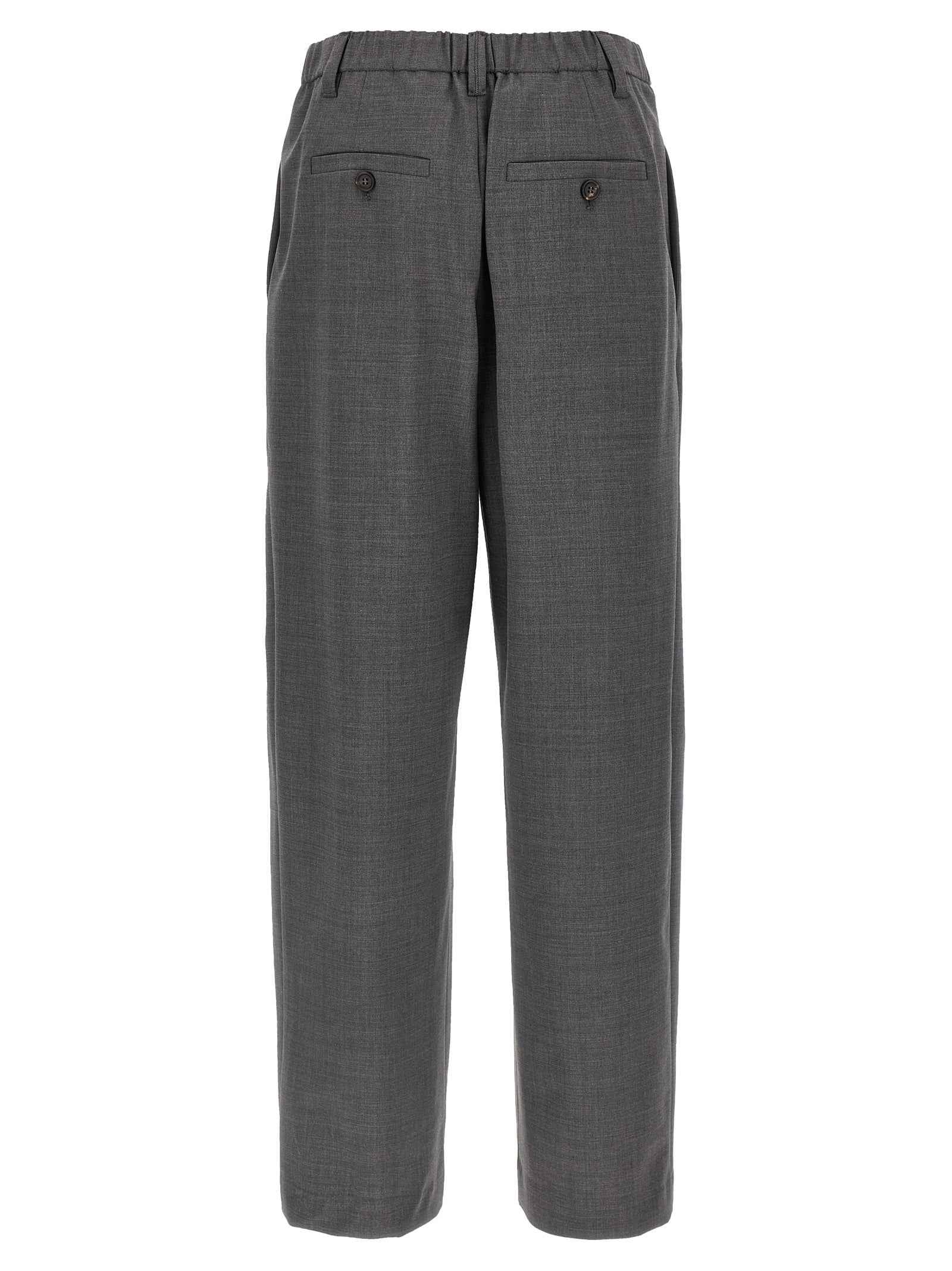 Brunello Cucinelli Gray Virgin Wool Casual Pants