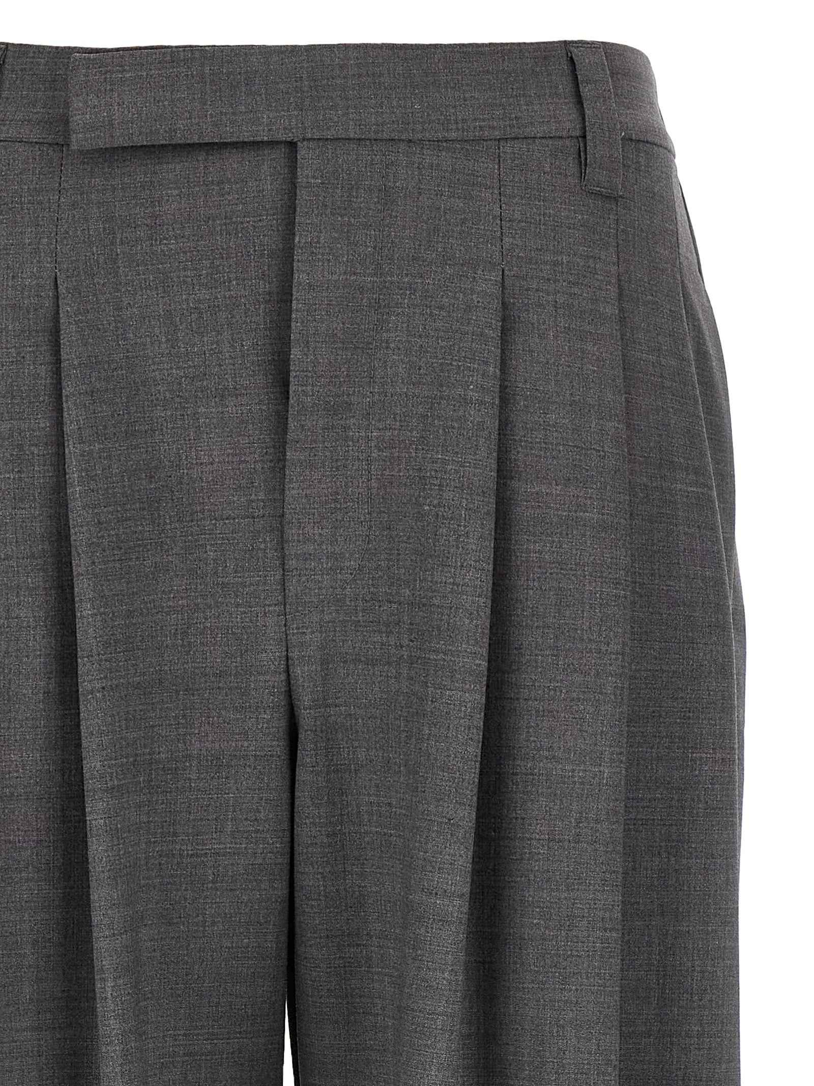 Brunello Cucinelli Gray Virgin Wool Casual Pants