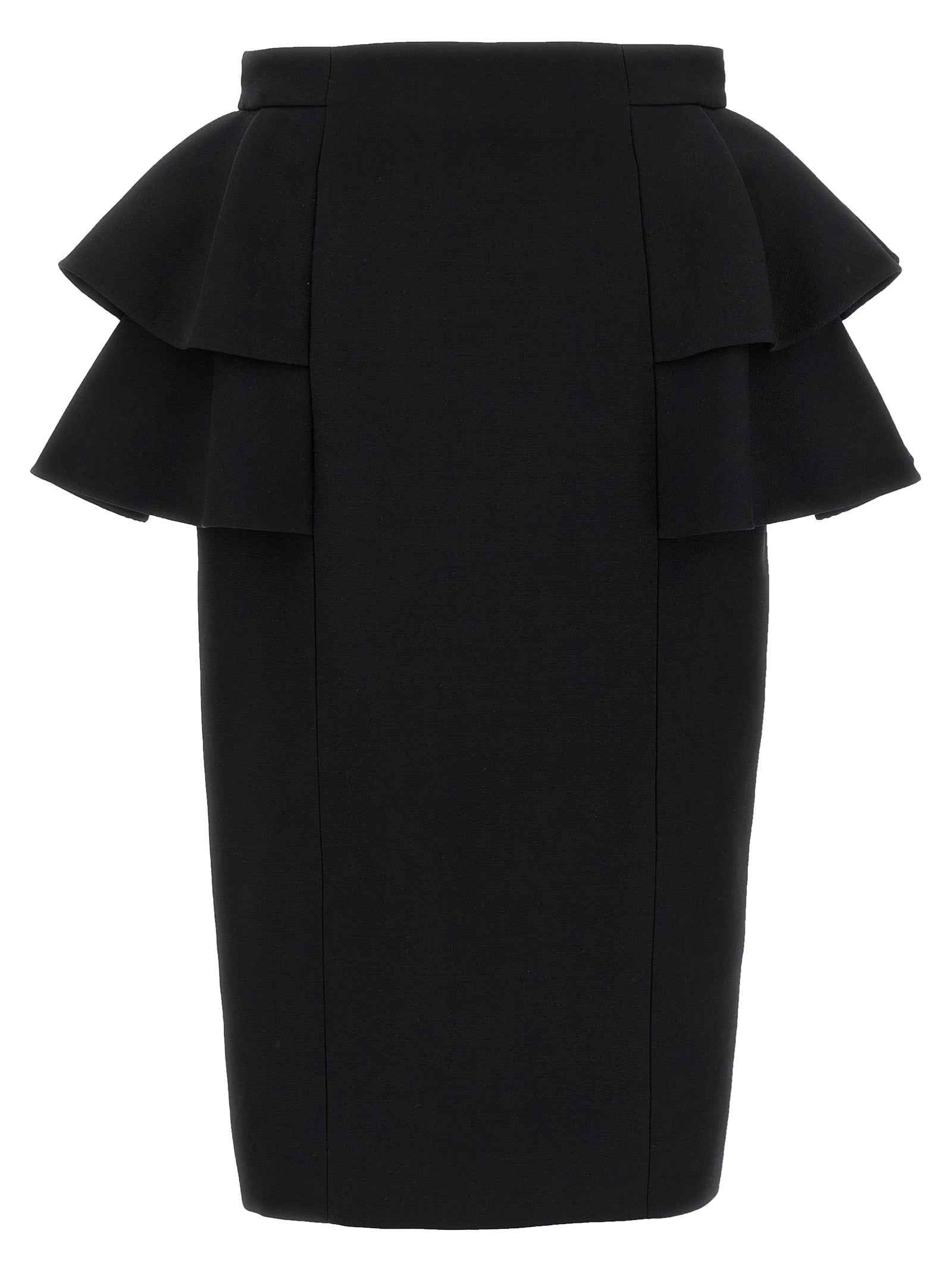 Valentino Garavani Black Virgin Wool Midi Skirt