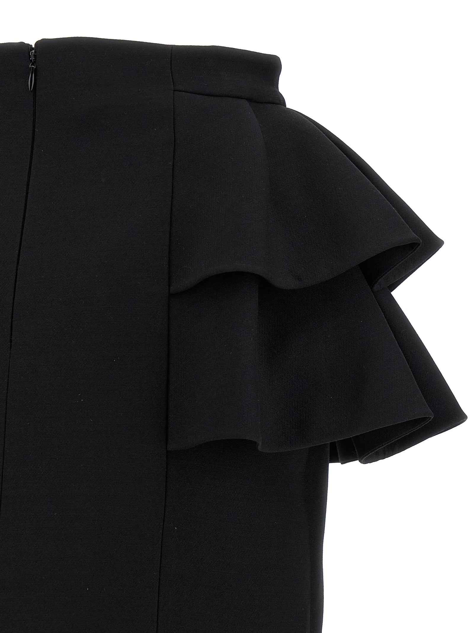 Valentino Garavani Black Virgin Wool Midi Skirt