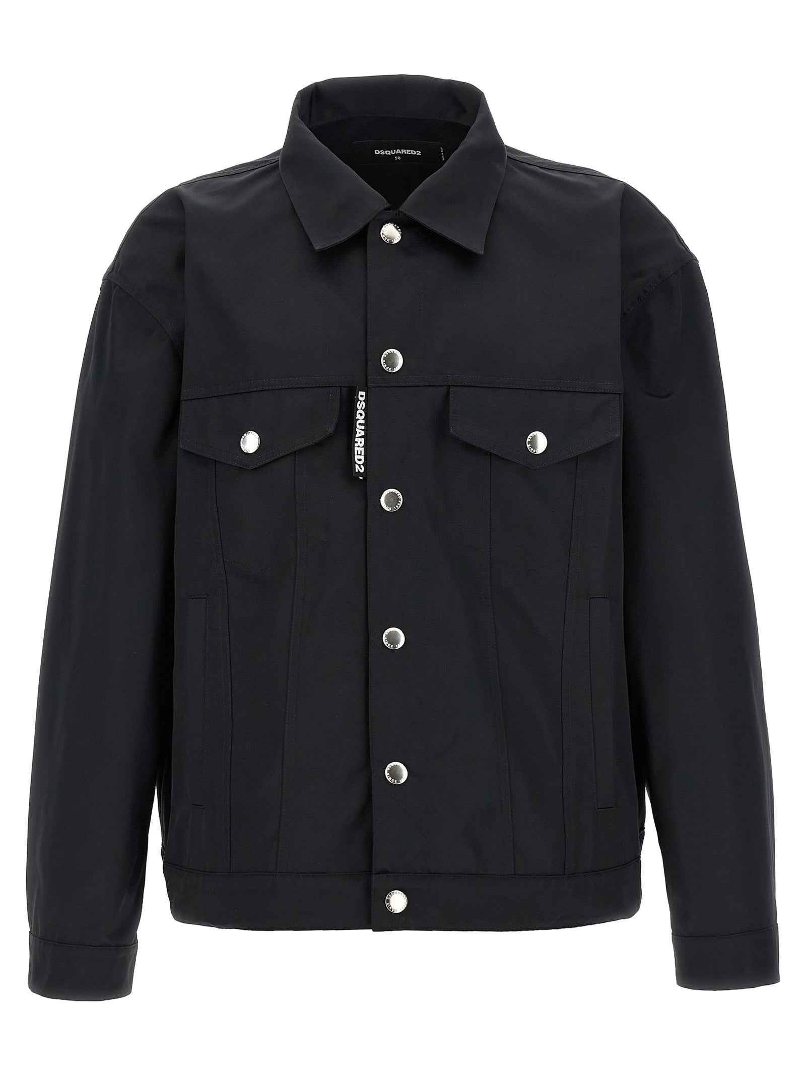 Dsquared² Black Polyester Full-Length Jacket