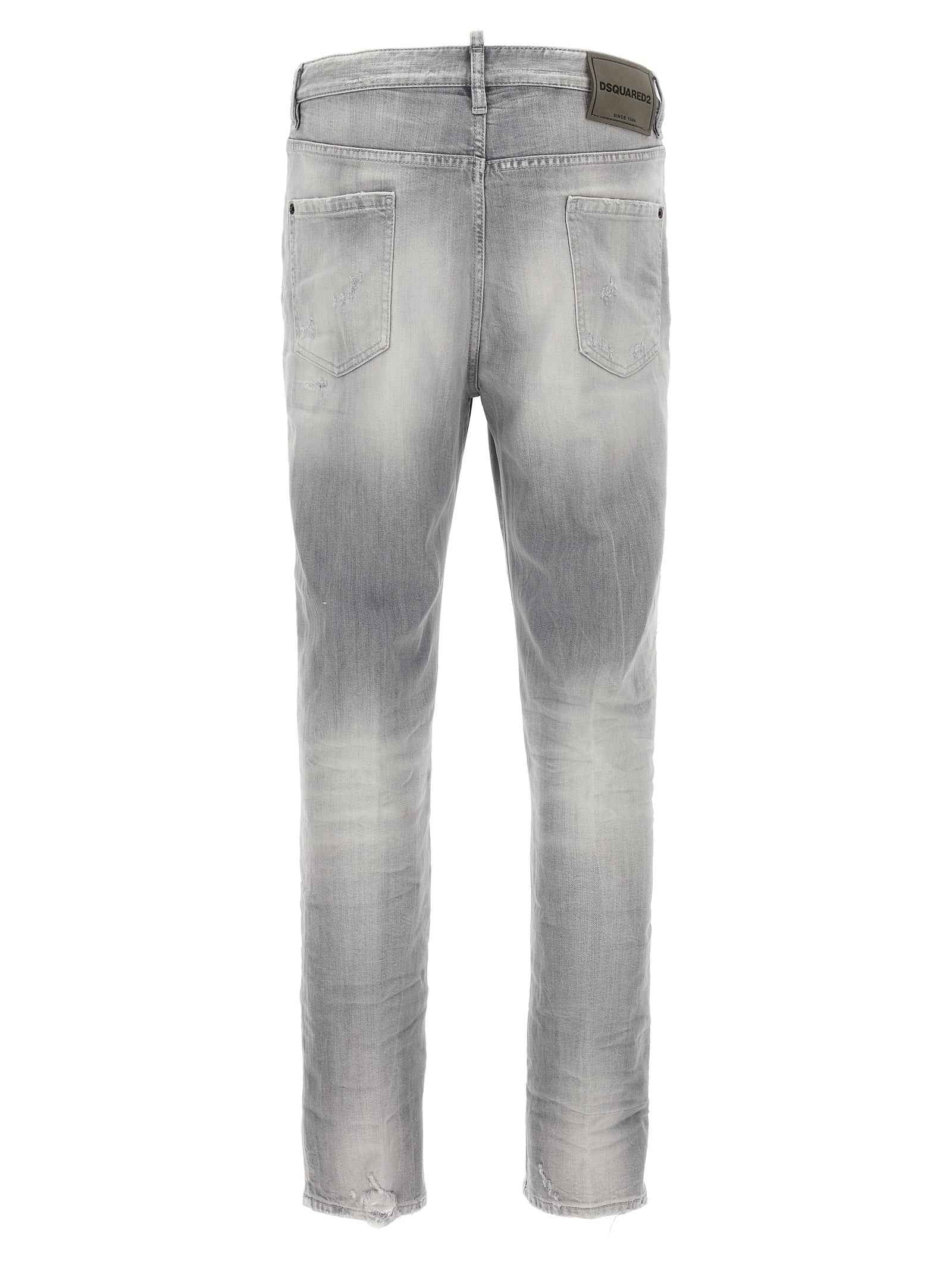 Dsquared² Gray Cotton Straight-Leg Jeans