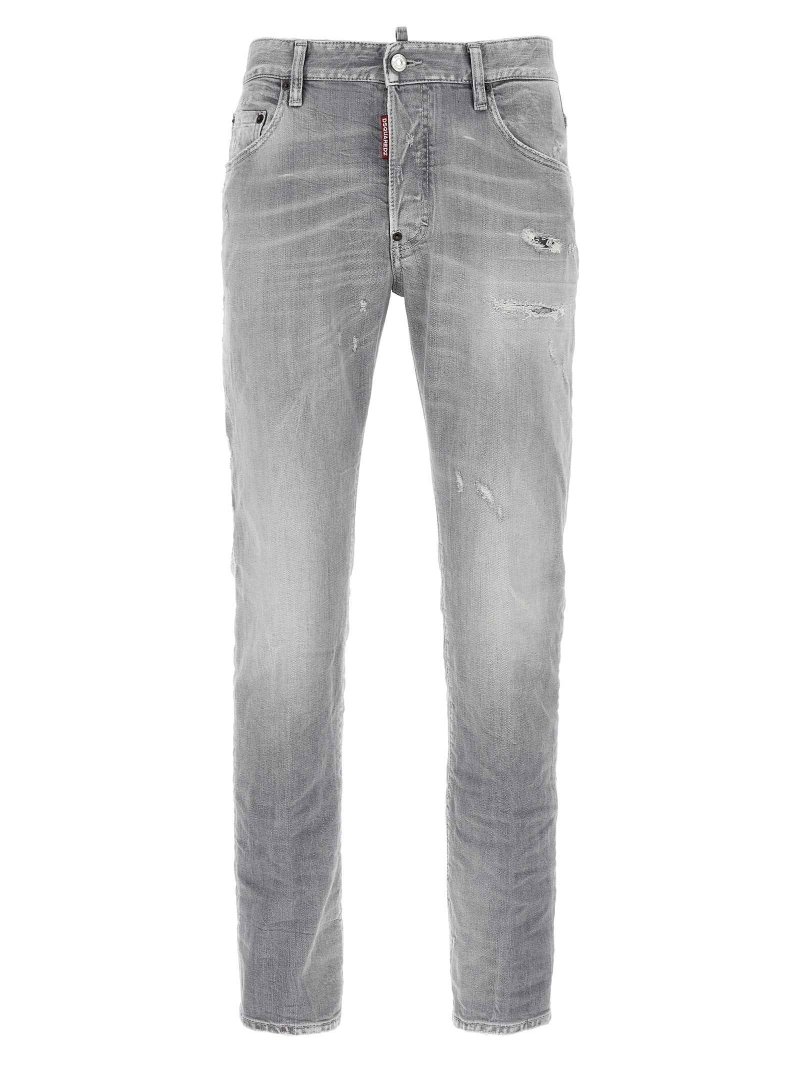 Dsquared² Gray Cotton Relaxed Fit Jeans