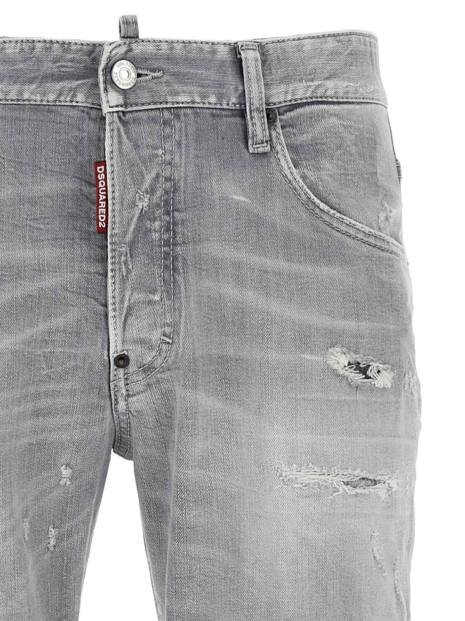 Dsquared² Gray Cotton Relaxed Fit Jeans