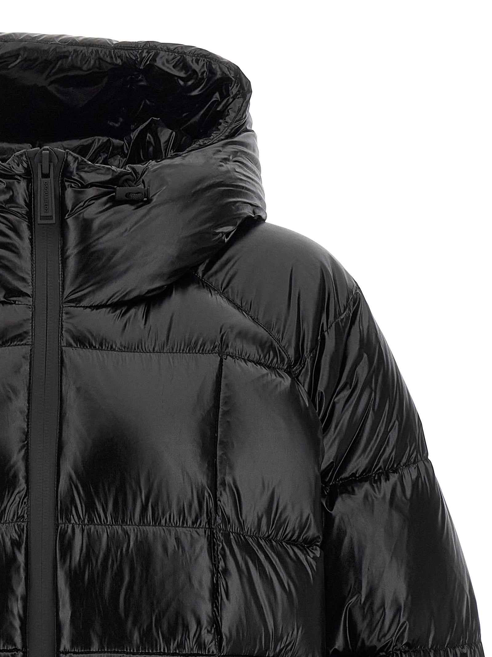 Dsquared² Black Polyamide Full-Length Jacket
