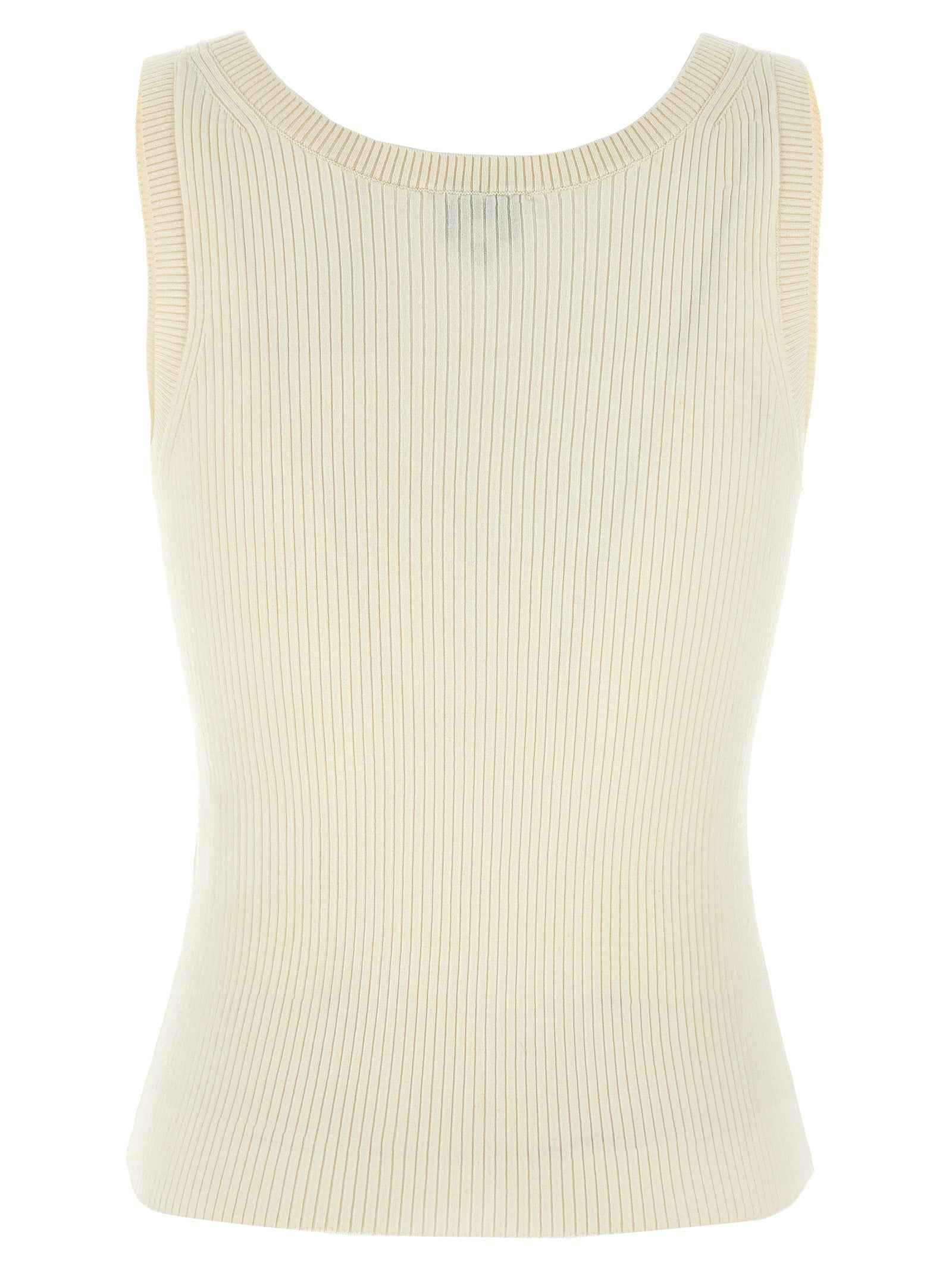 Kenzo White Viscose Sleeveles T-Shirt
