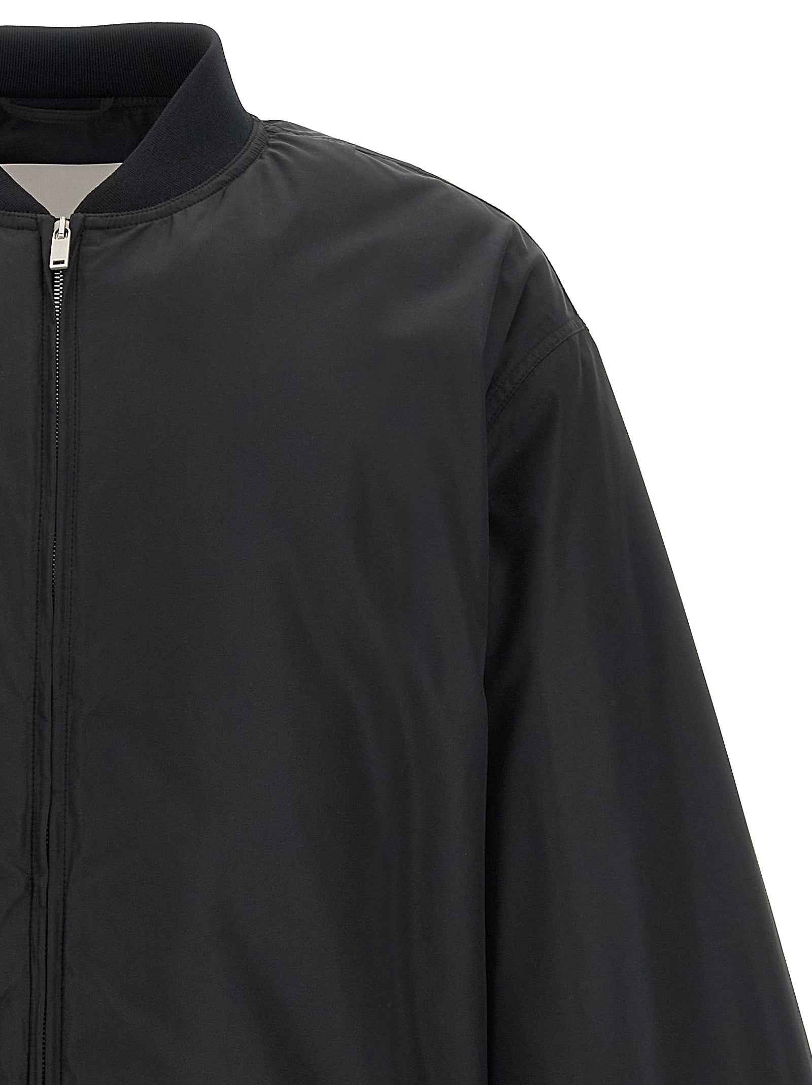Jil Sander Black Polyester Bomber
