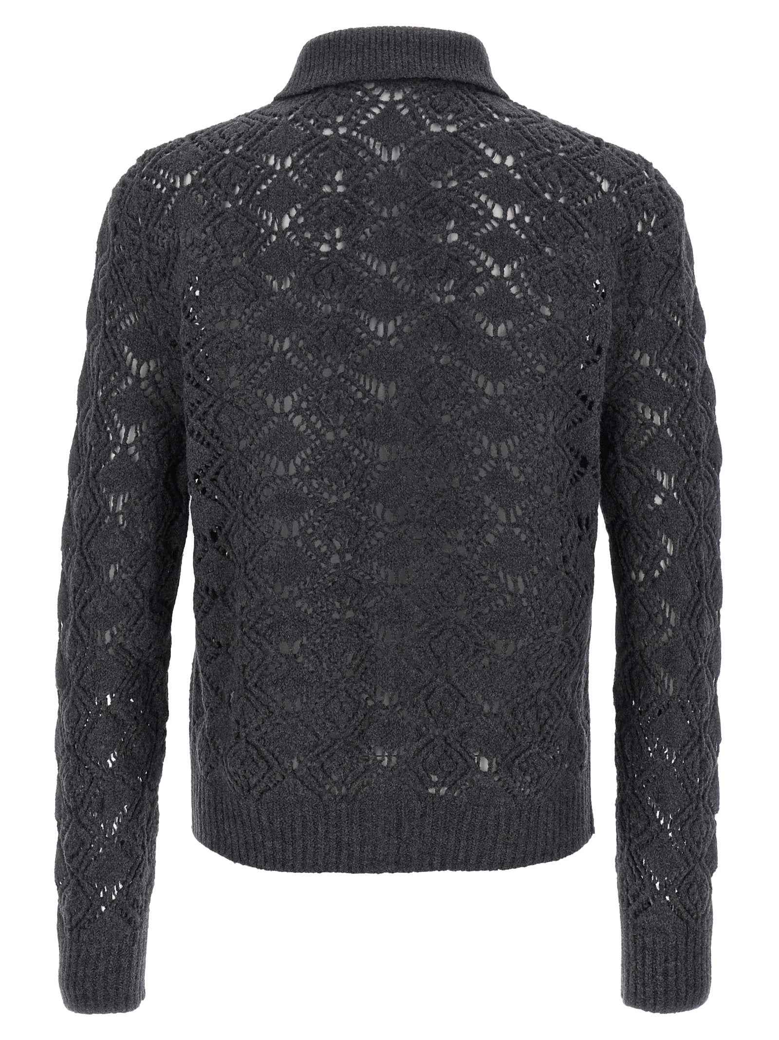 Jil Sander Gray Virgin Wool Cardigan