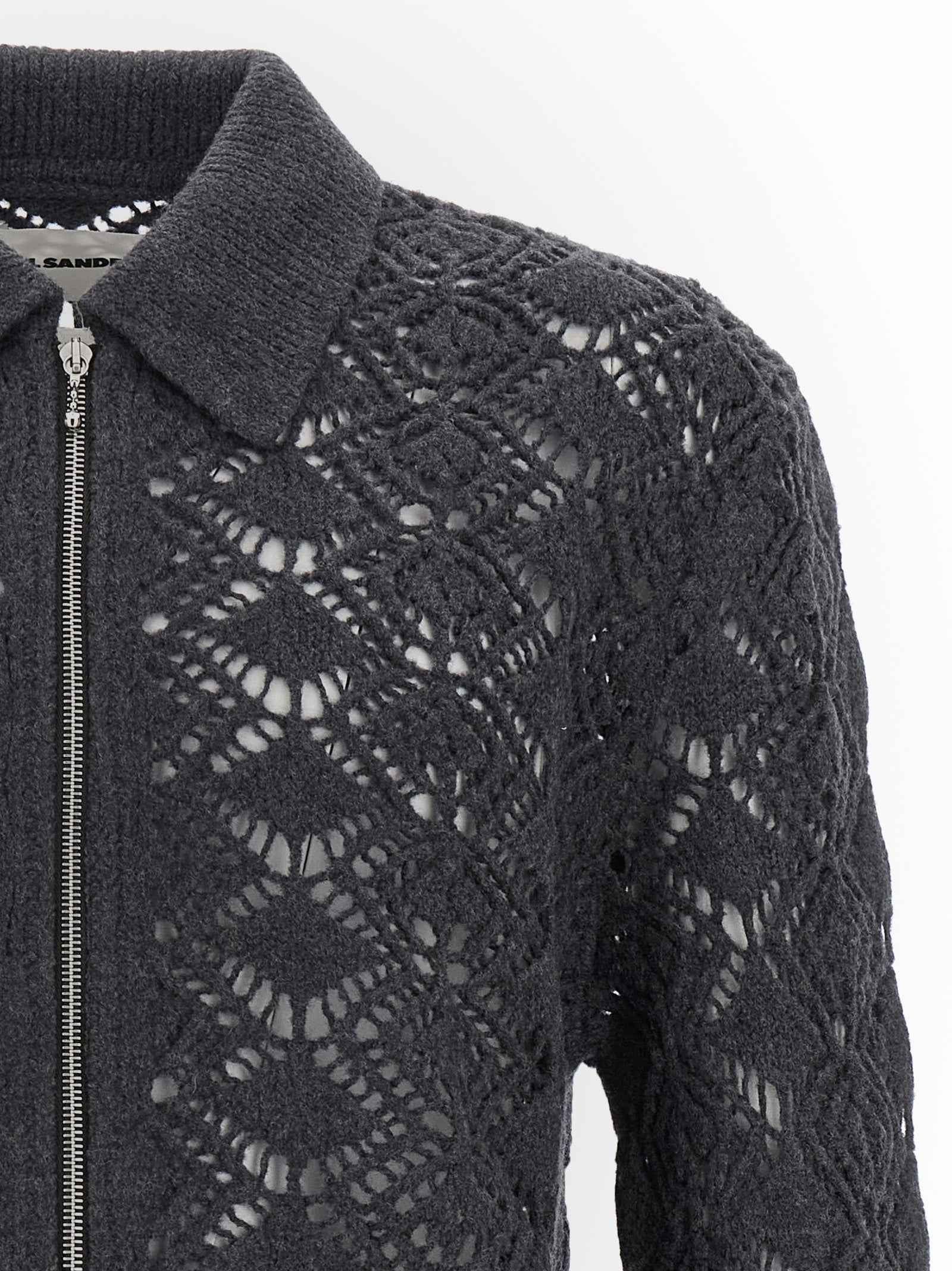 Jil Sander Gray Virgin Wool Cardigan