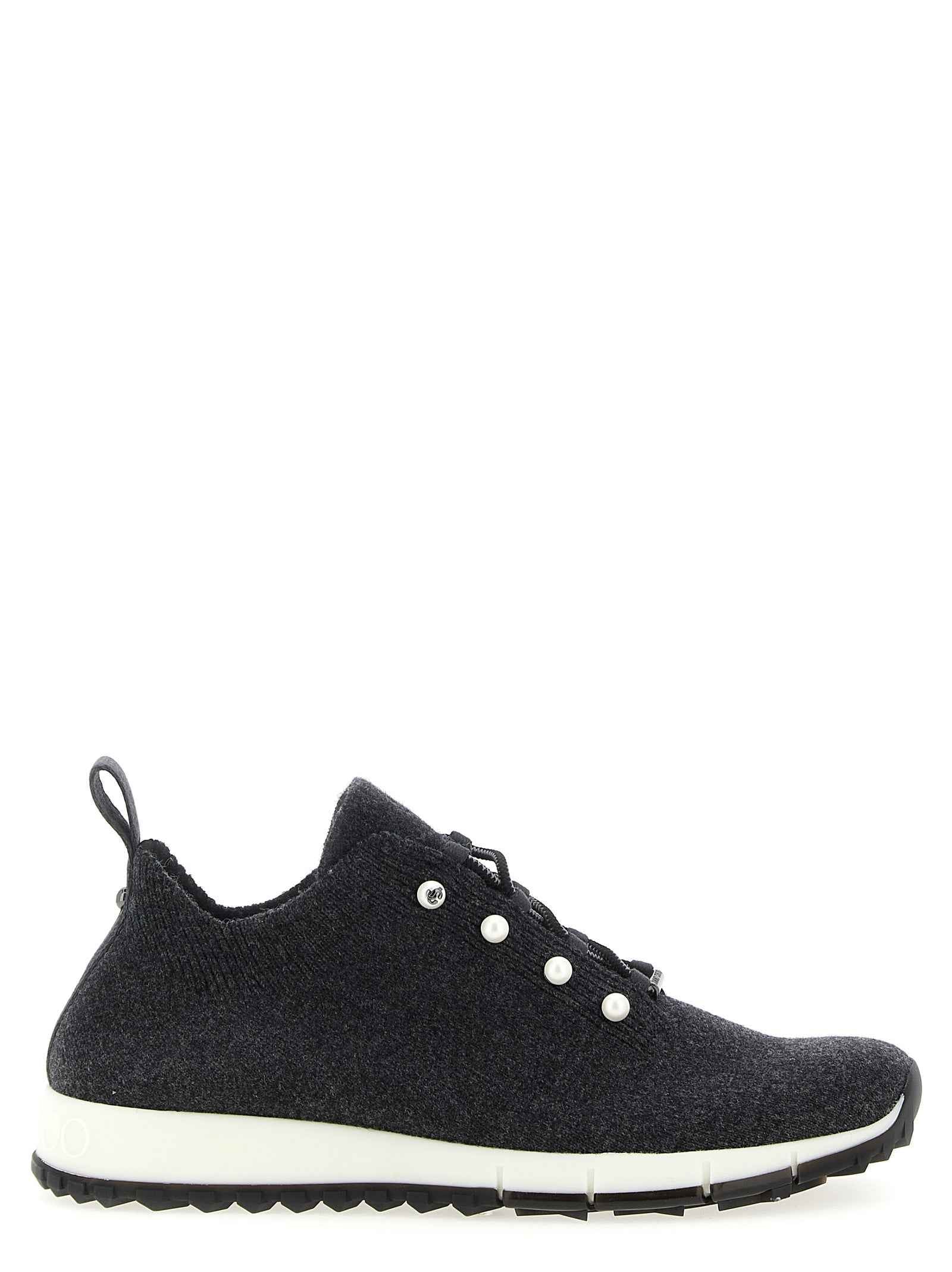 Jimmy Choo Black Tencel Low Top Sneakers