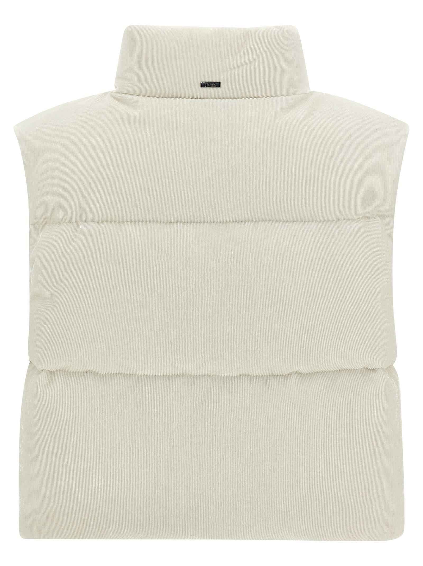 Herno White Viscose Sleeveless Jacket