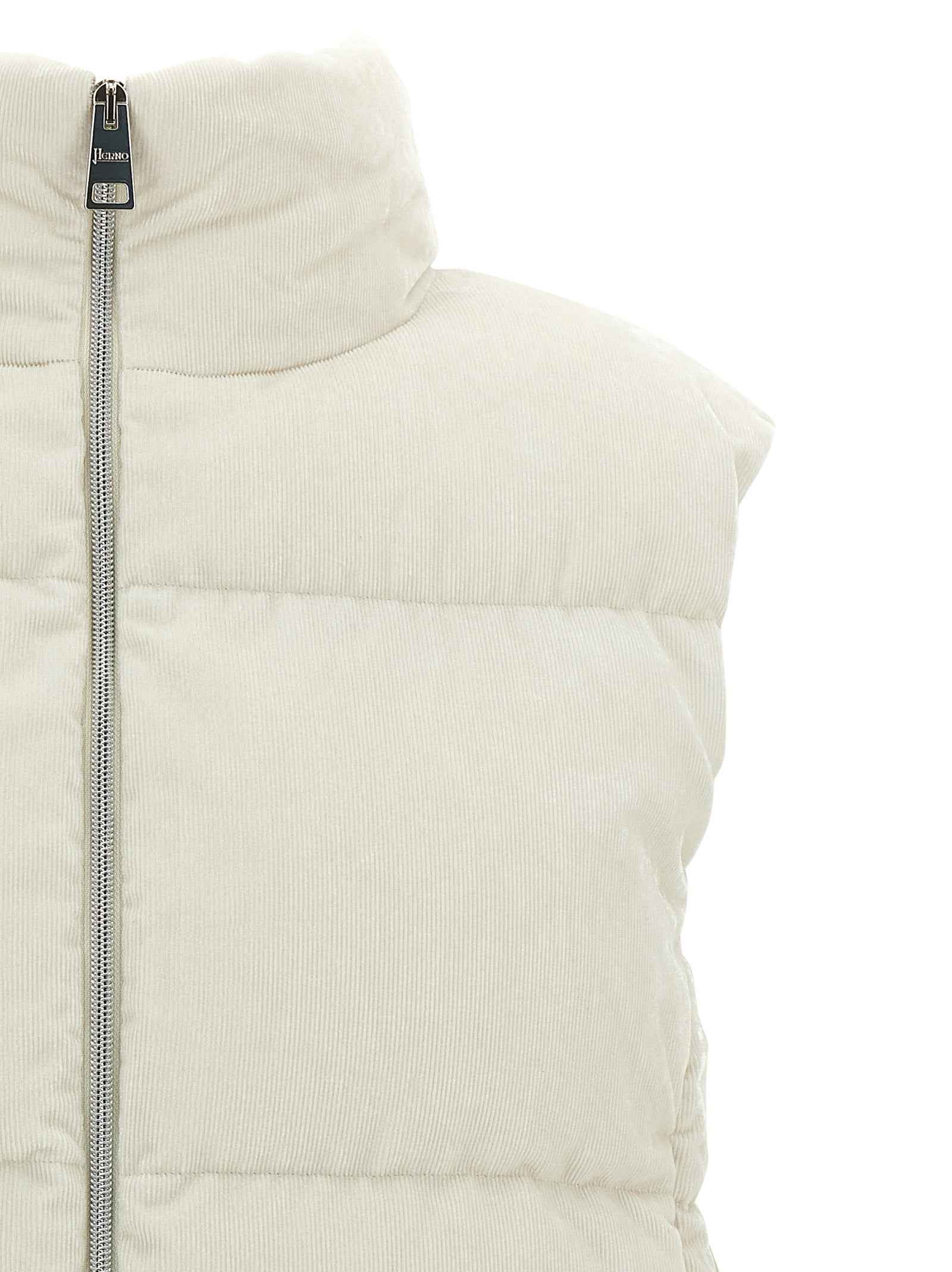 Herno White Viscose Sleeveless Jacket
