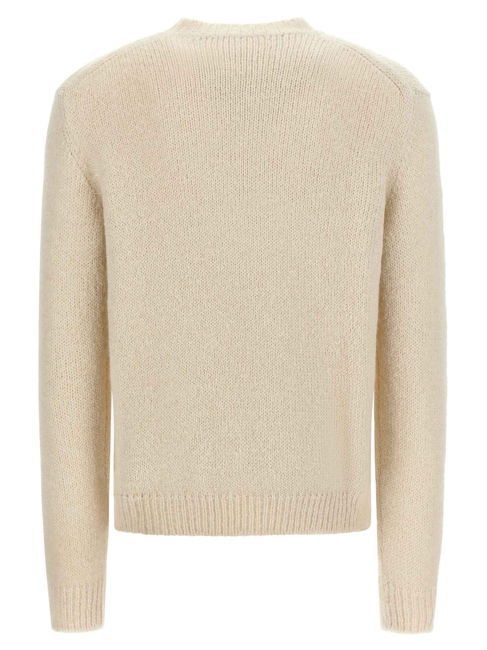 Jil Sander White Alpaca Leather Cardigan