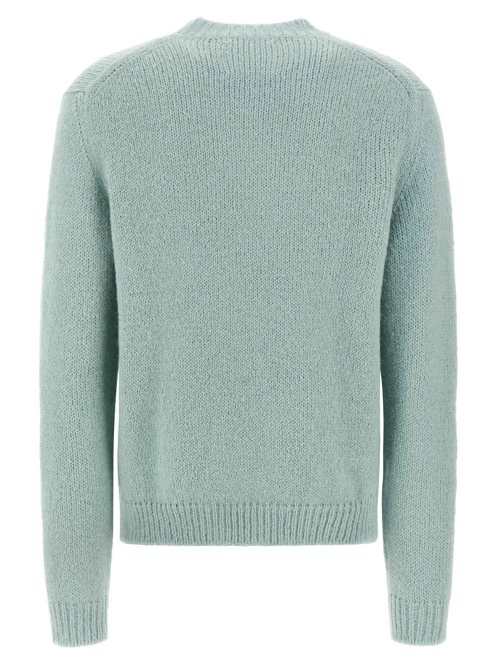 Jil Sander Blue Alpaca Leather Cardigan