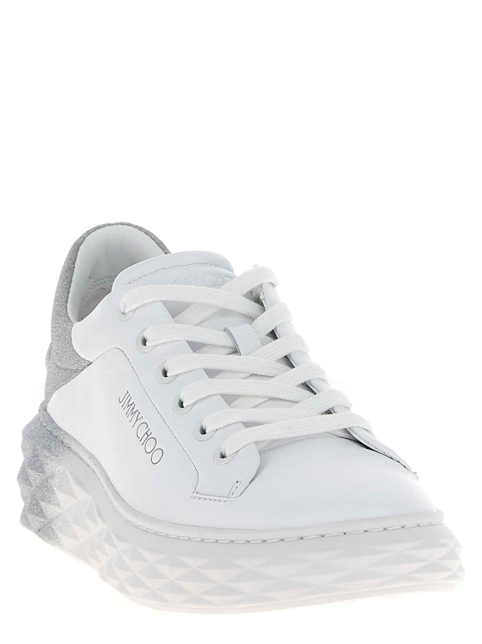 Jimmy Choo Silver Leather Chunky Sneakers
