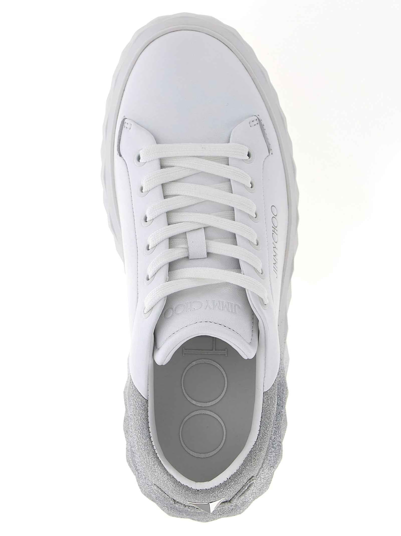 Jimmy Choo Silver Leather Chunky Sneakers